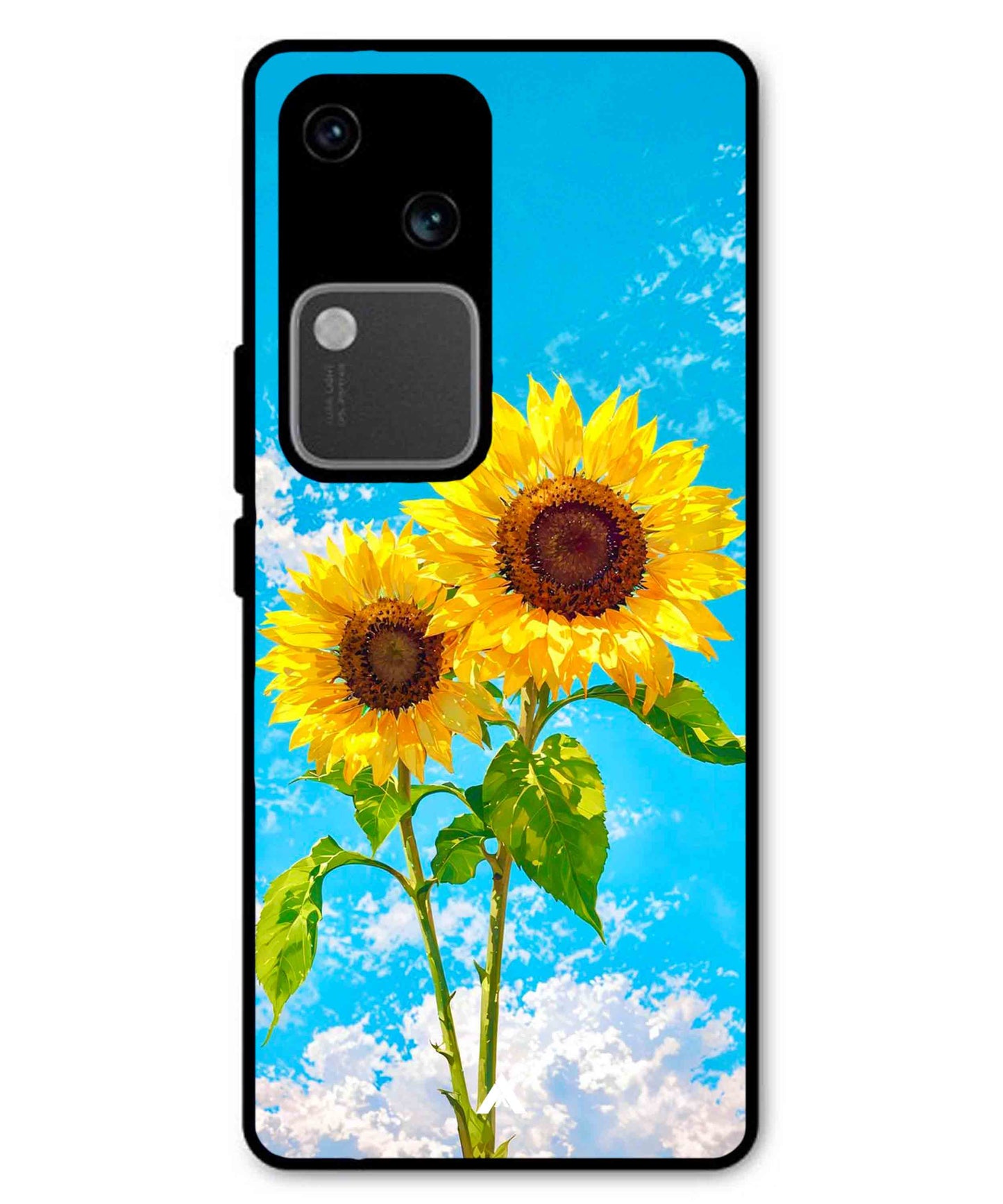 Sunflower Metal Back Cover Phone Case for Vivo v30