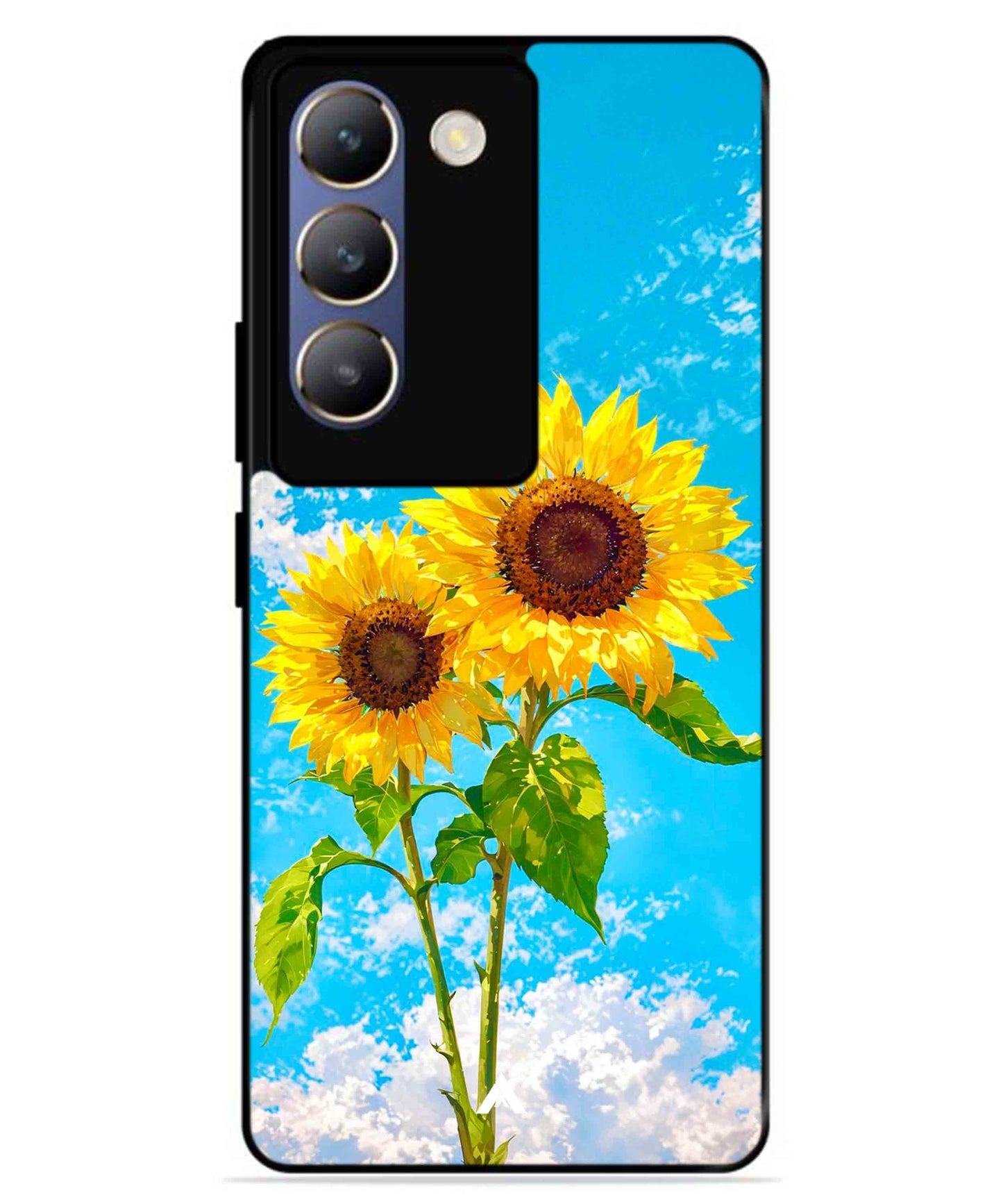 Sunflower Metal Back Cover Phone Case for Vivo v30 Lite