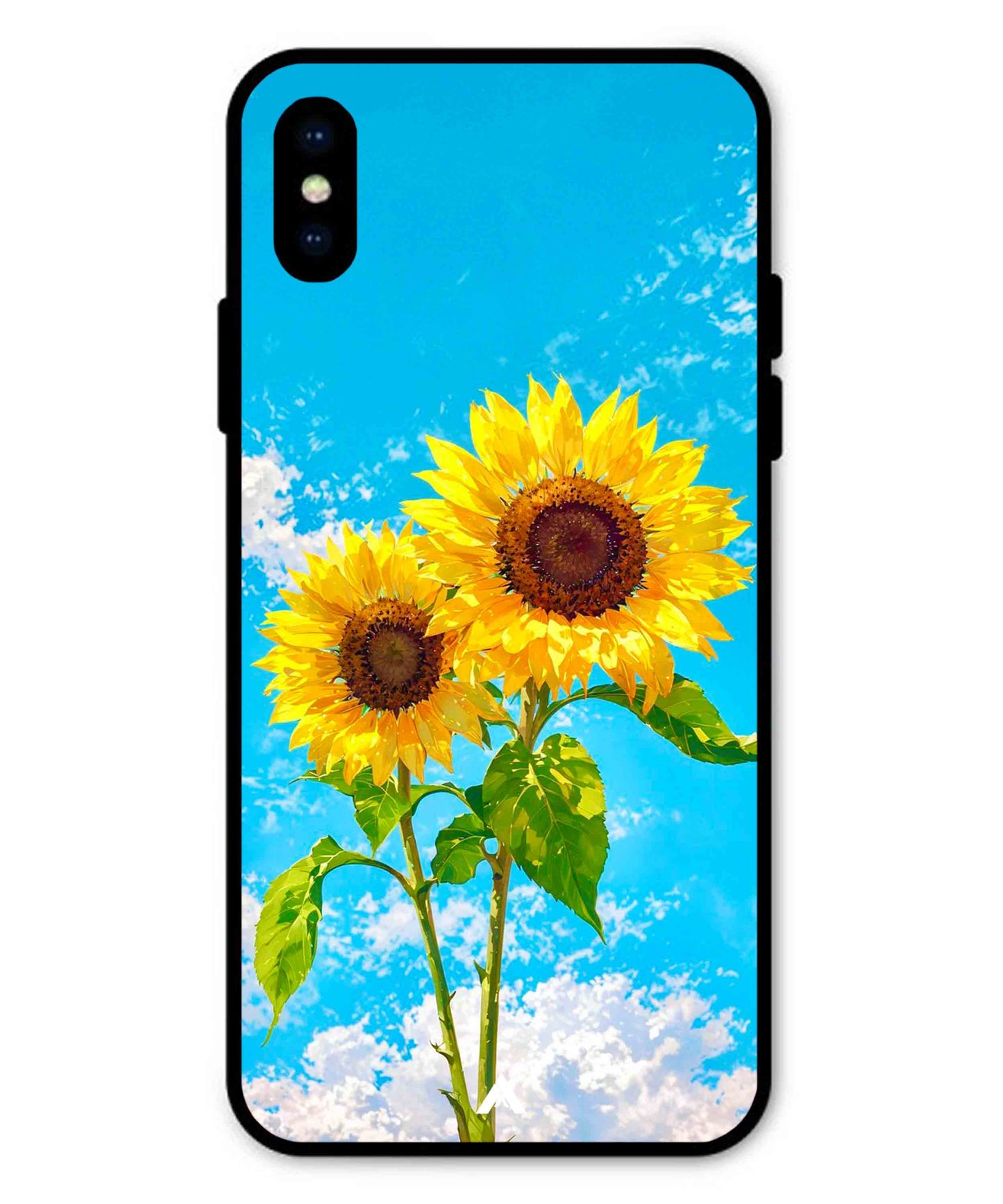 Sunflower Metal Back Cover Phone Case for iPhone Xs