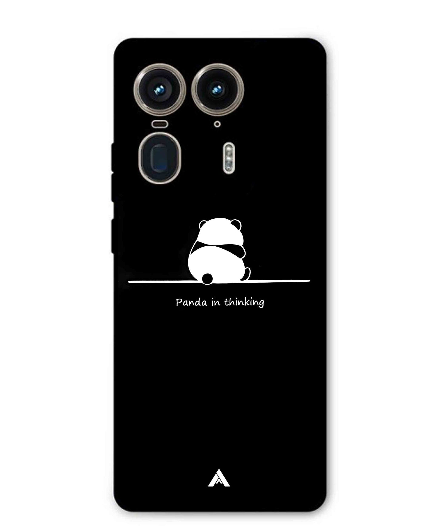 Thinking Panda Metal Back Cover Phone Case for Moto Edge 50 Ultra