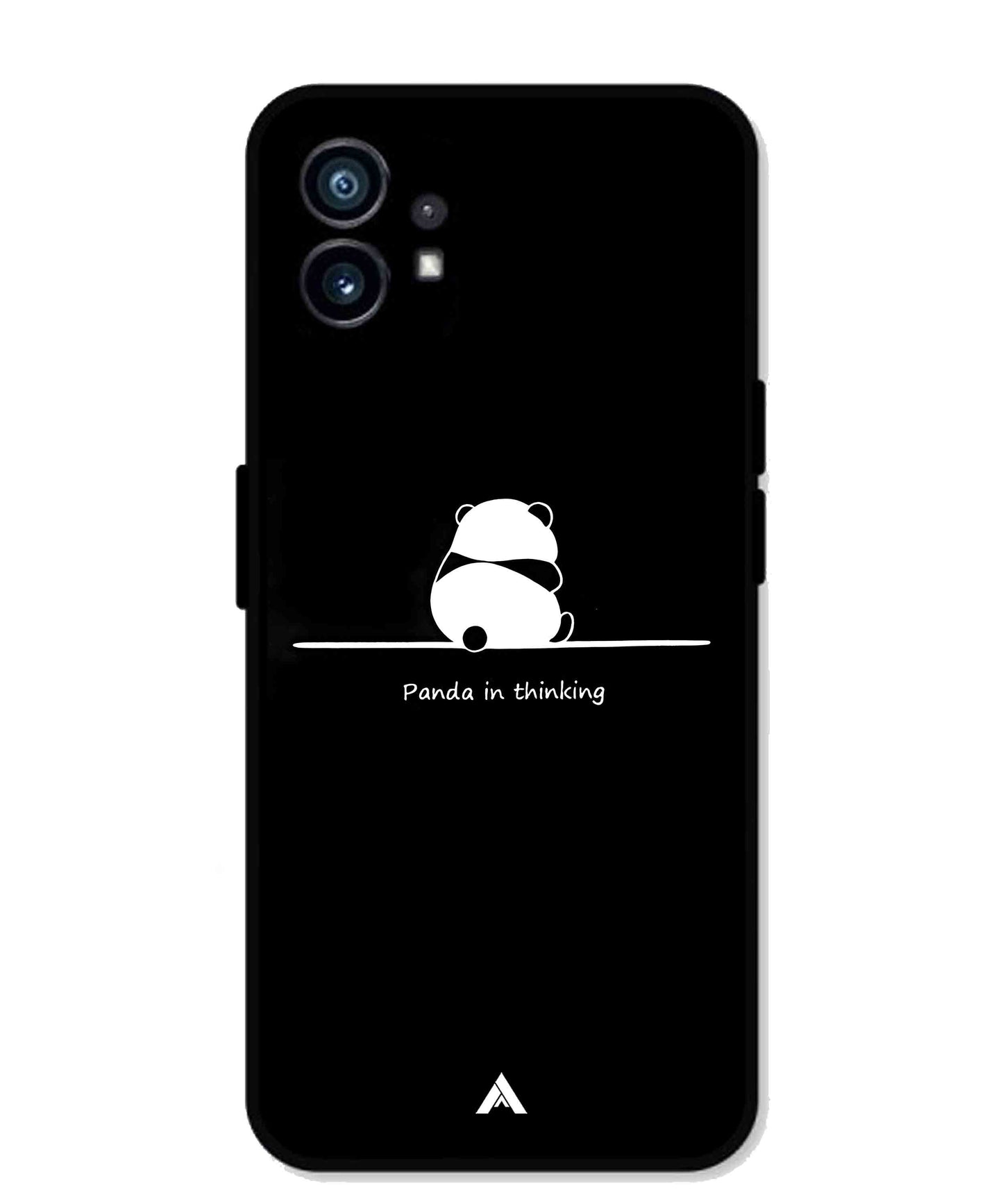 Thinking Panda Metal Back Cover Phone Case for Nothing Phone 1