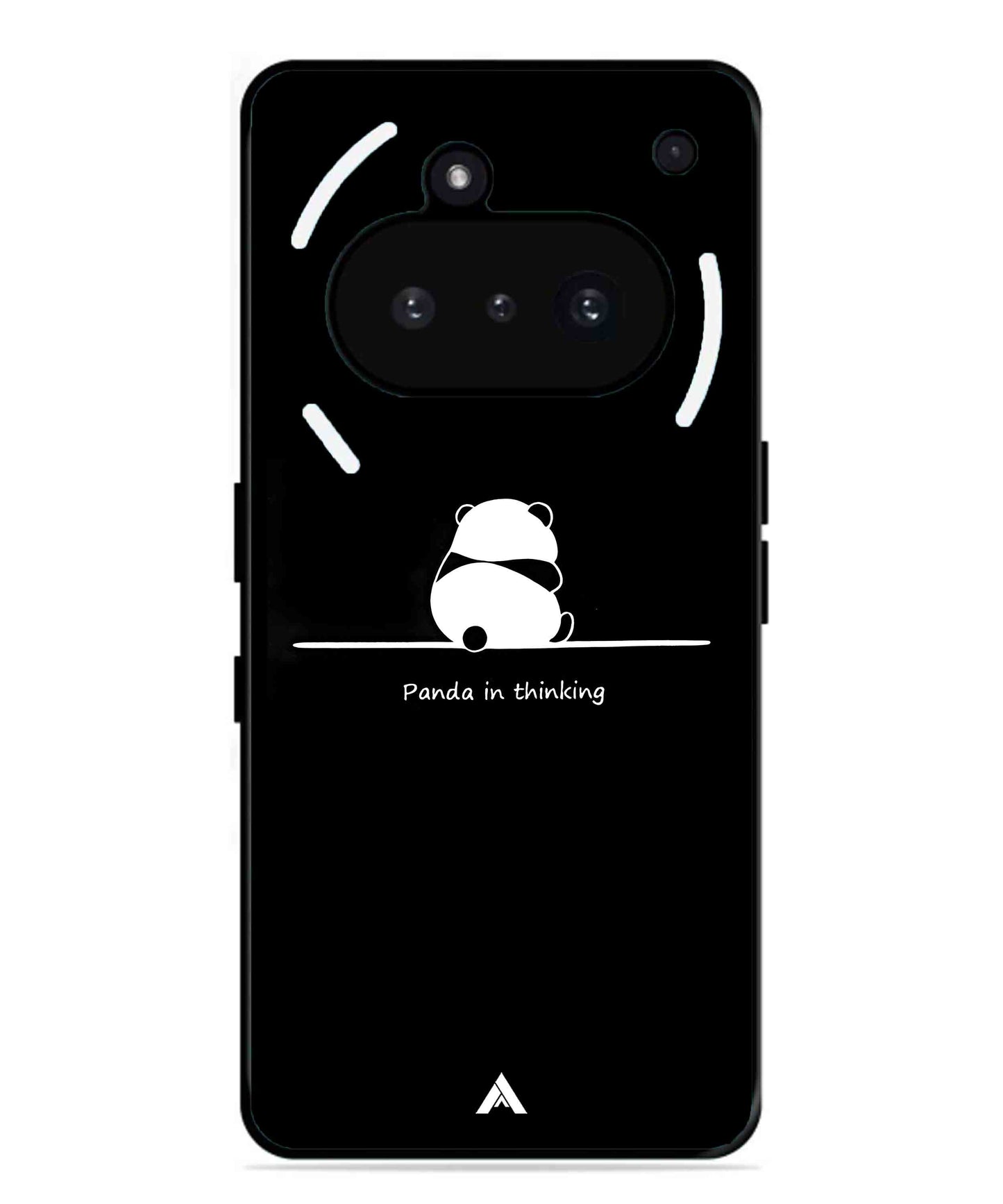 Thinking Panda Metal Back Cover Phone Case for Nothing Phone 3a