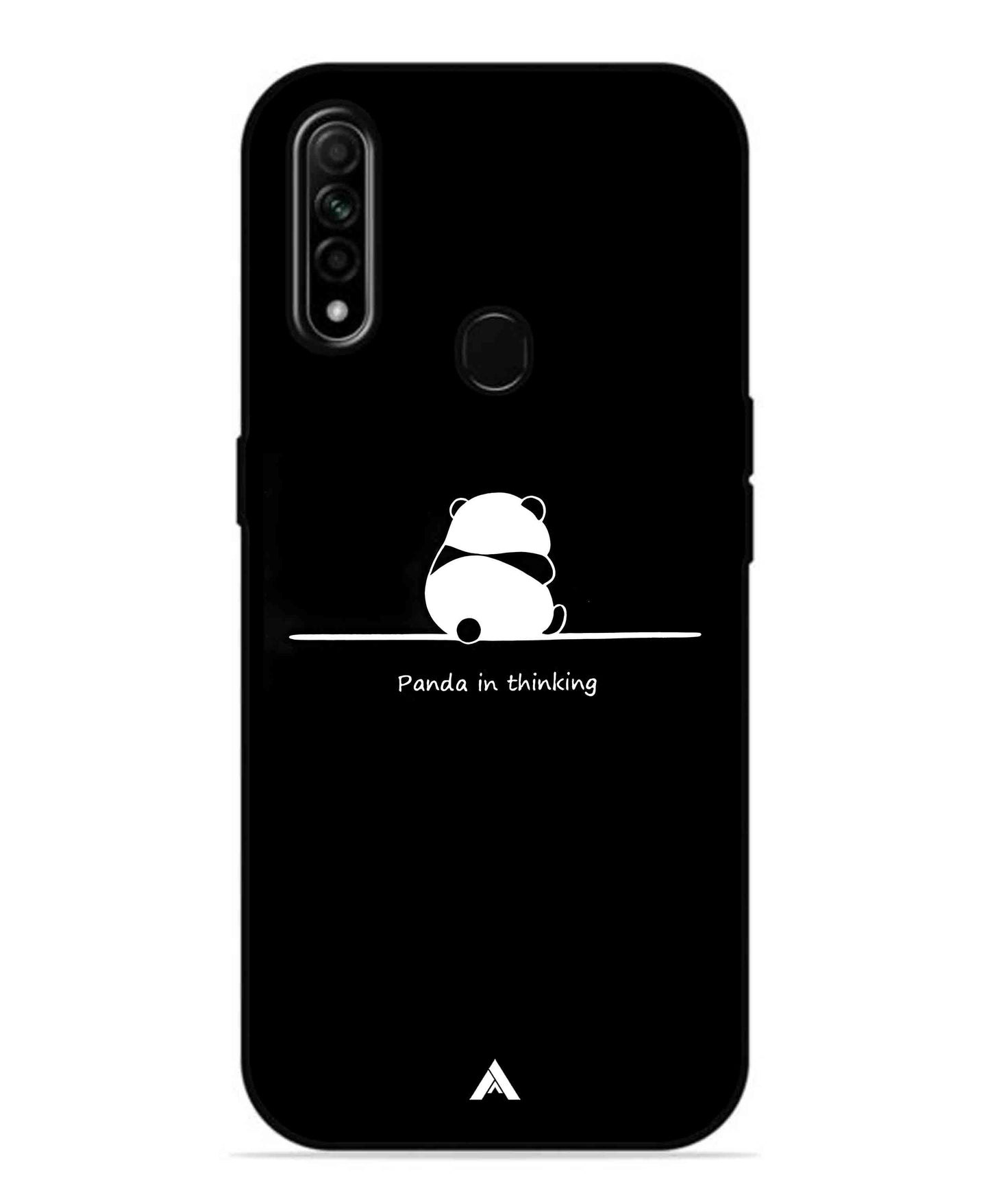 Thinking Panda Metal Back Cover Phone Case for Oppo A31