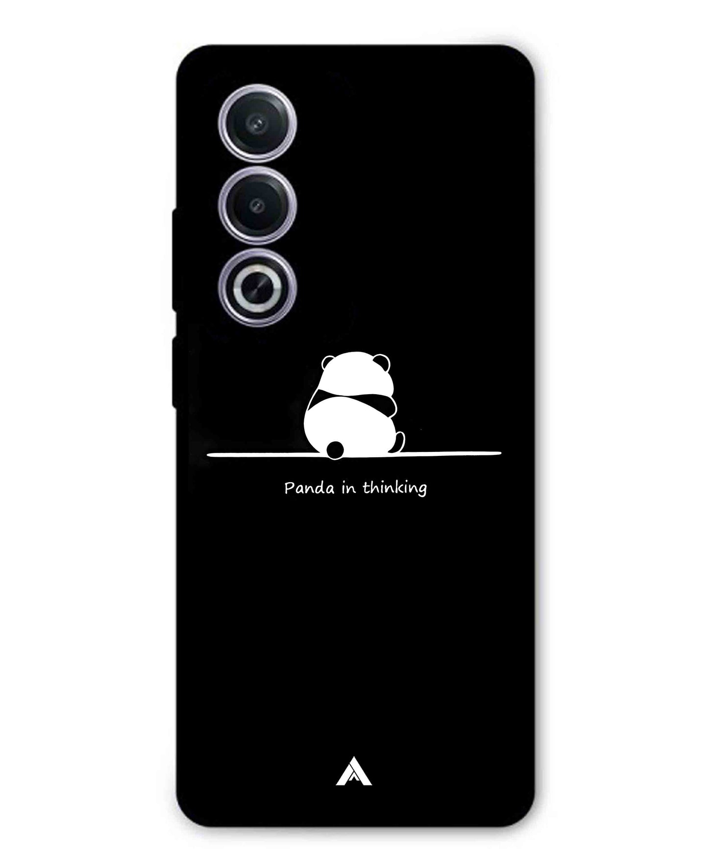 Thinking Panda Metal Back Cover Phone Case for Oppo A3 Pro