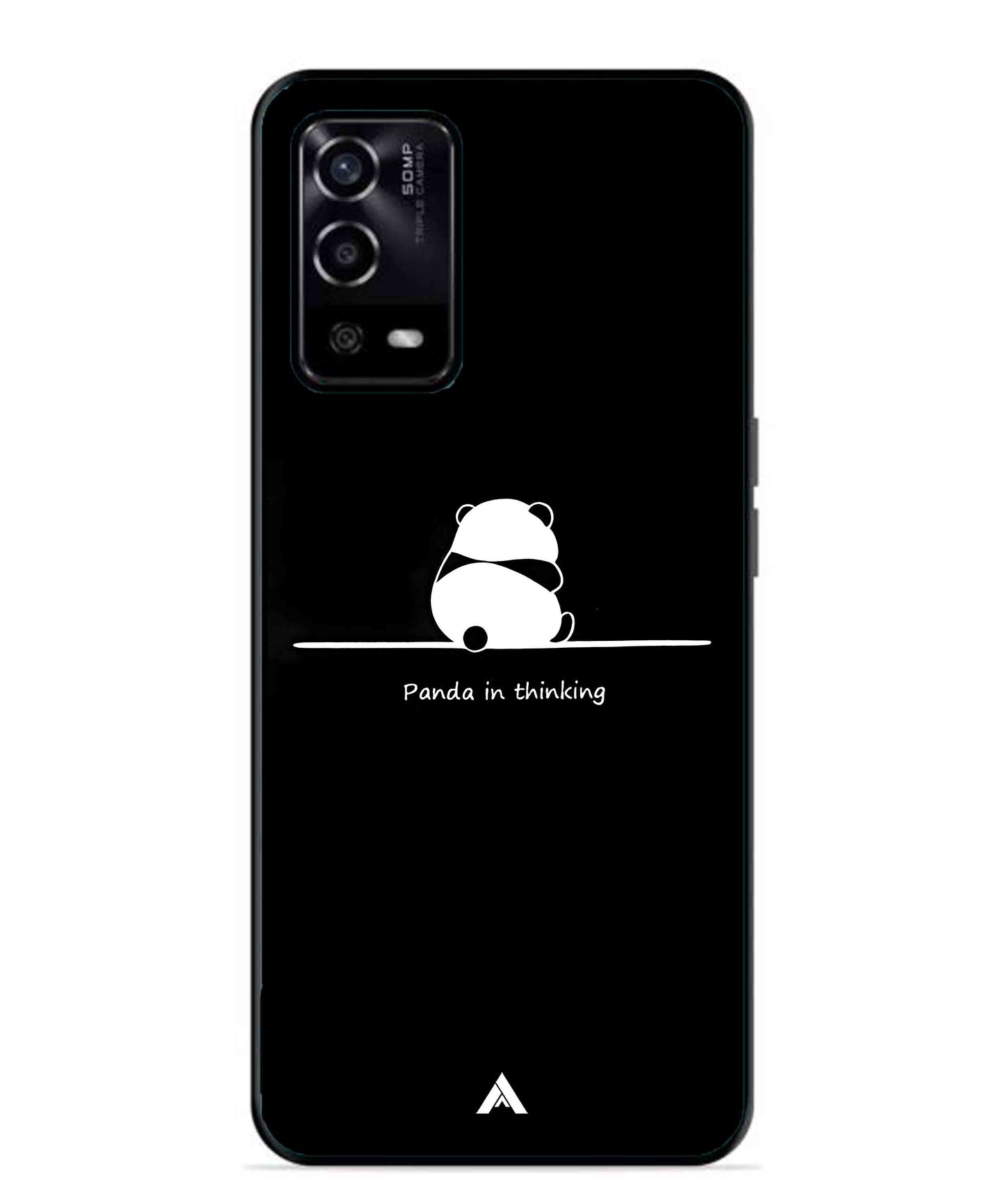 Thinking Panda Metal Back Cover Phone Case for Oppo A55