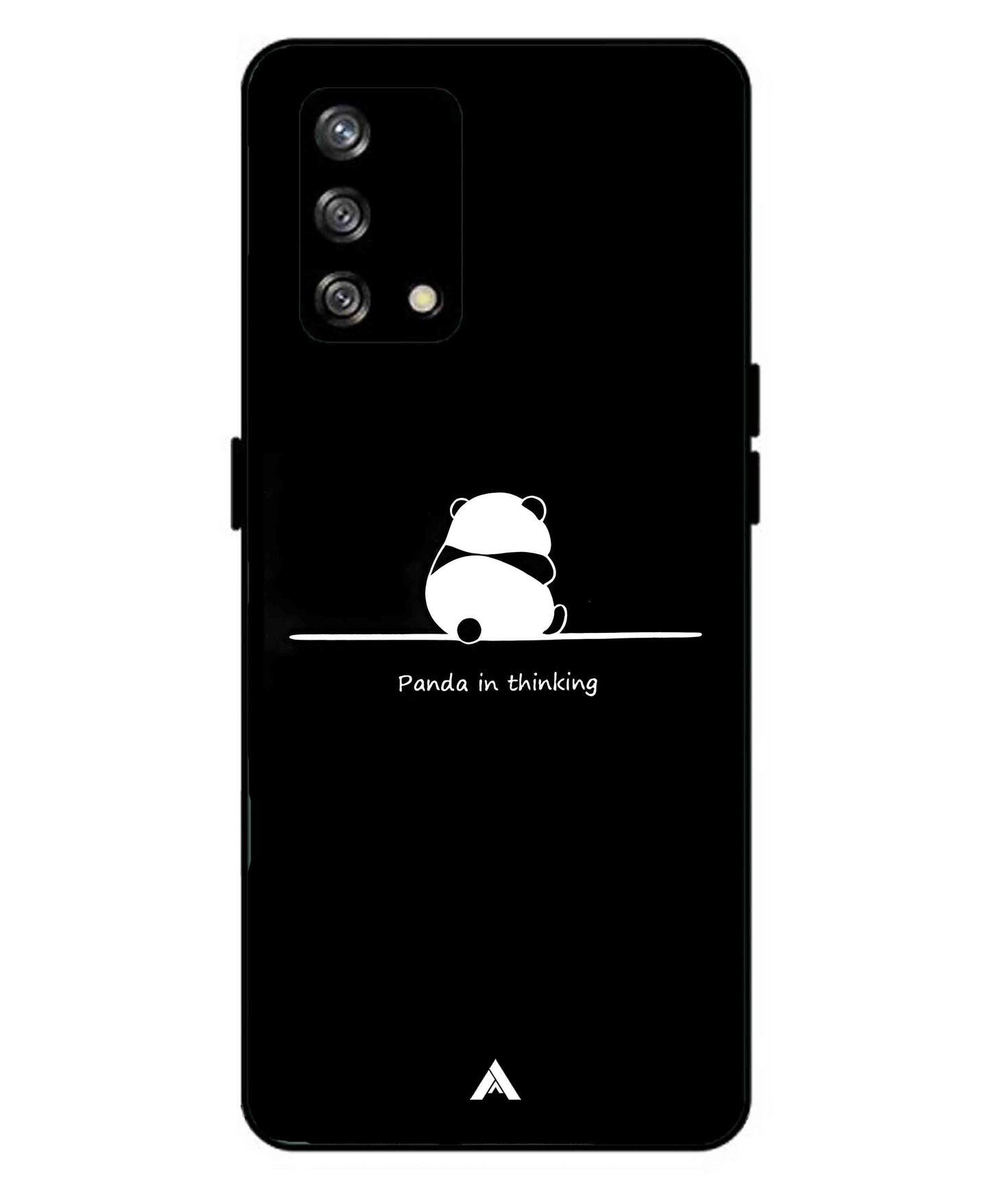 Thinking Panda Metal Back Cover Phone Case for Oppo F19