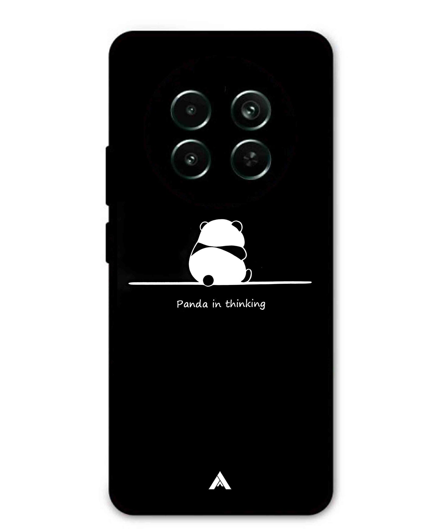 Thinking Panda Metal Back Cover Phone Case for Realme 12 5G