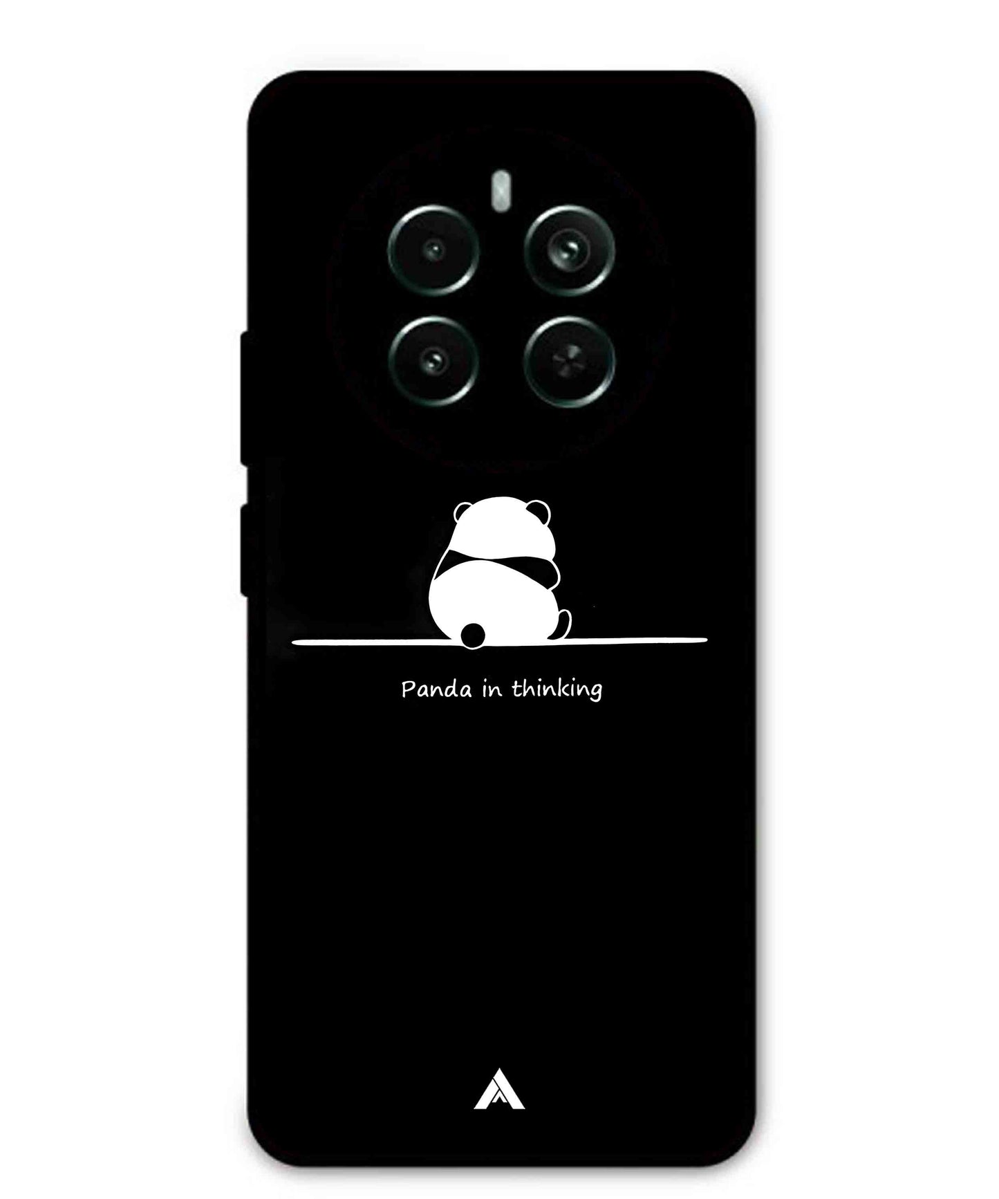 Thinking Panda Metal Back Cover Phone Case for Realme 12 Plus