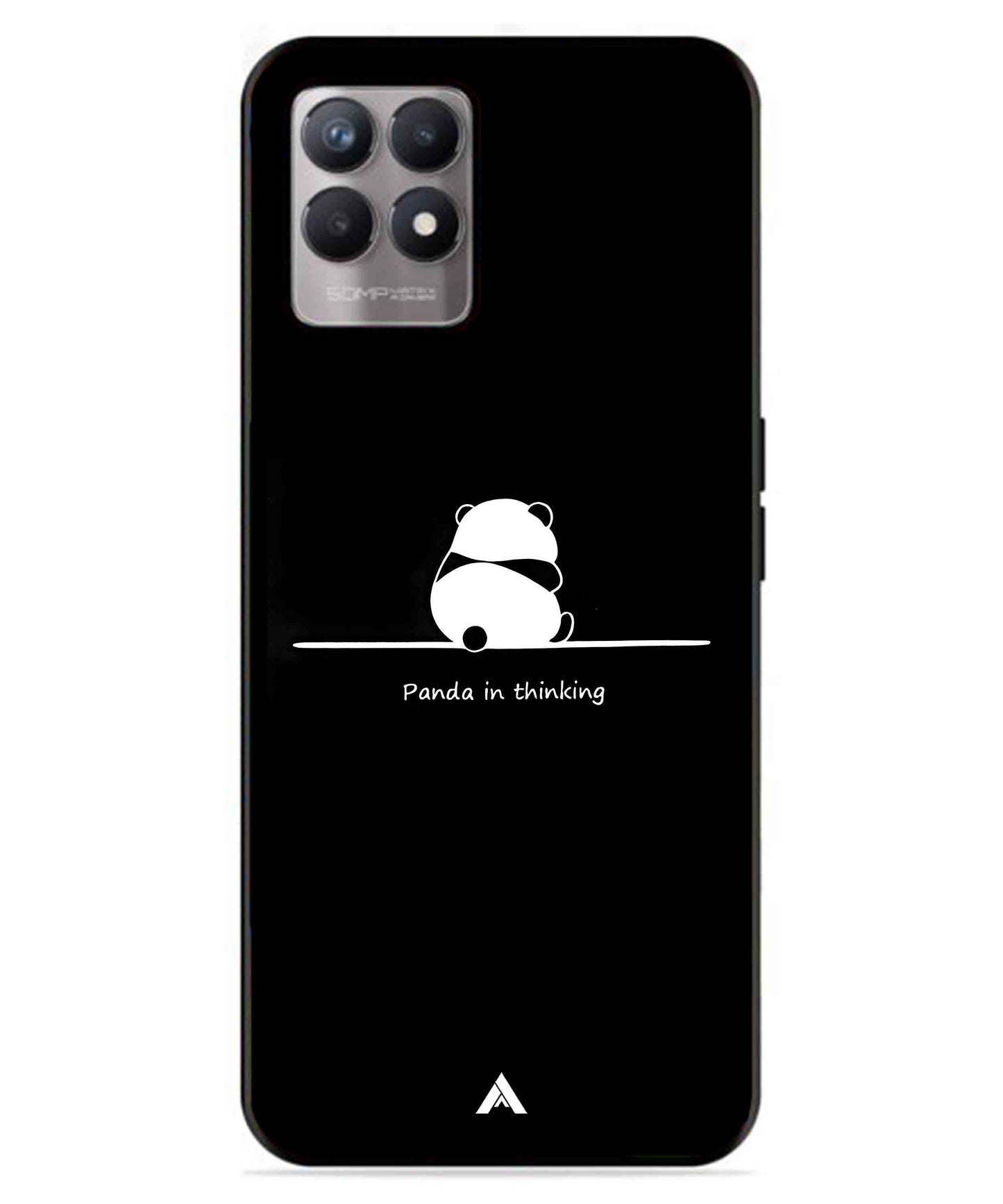 Thinking Panda Metal Back Cover Phone Case for Realme 8 Pro