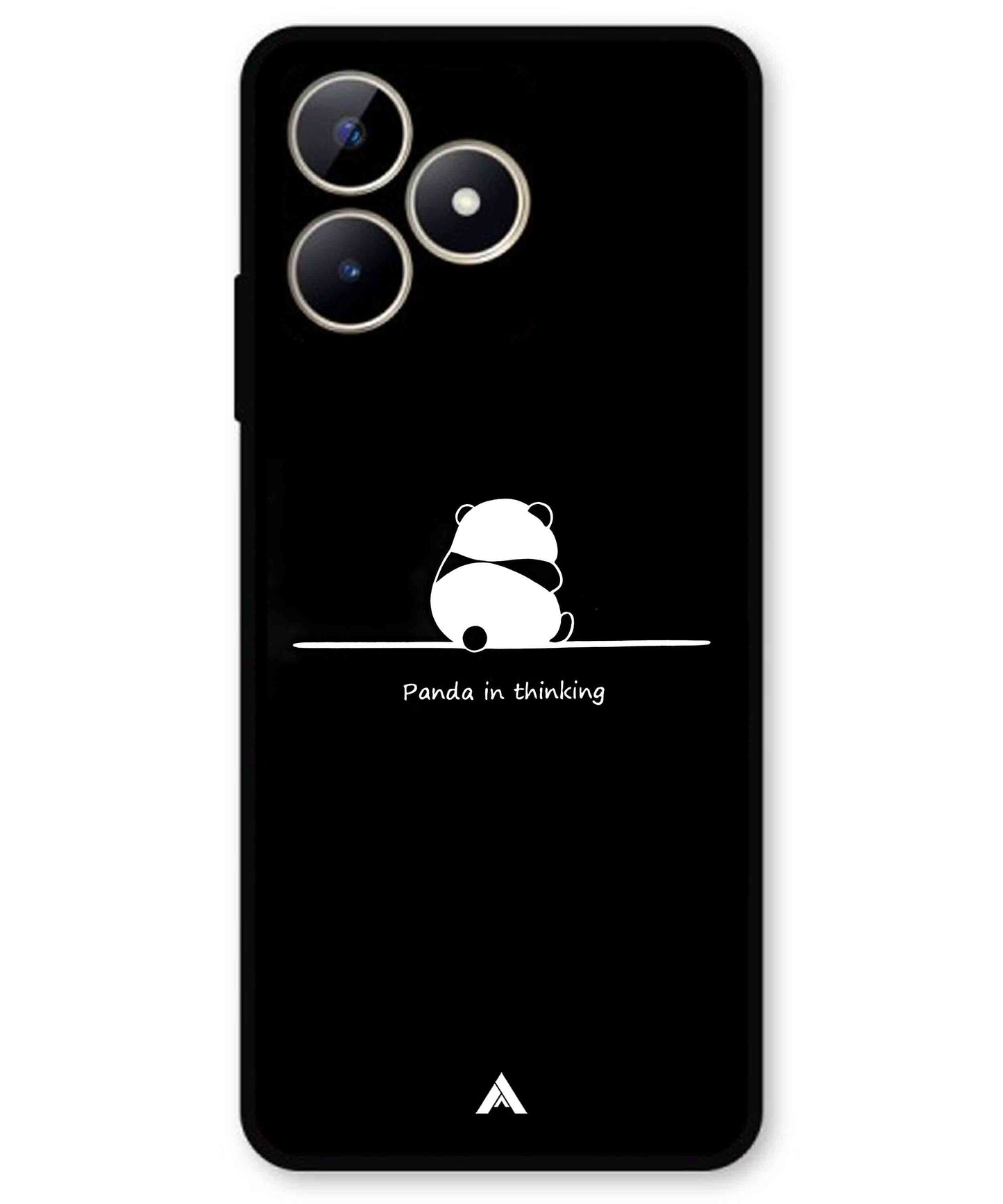 Thinking Panda Metal Back Cover Phone Case for Realme C51