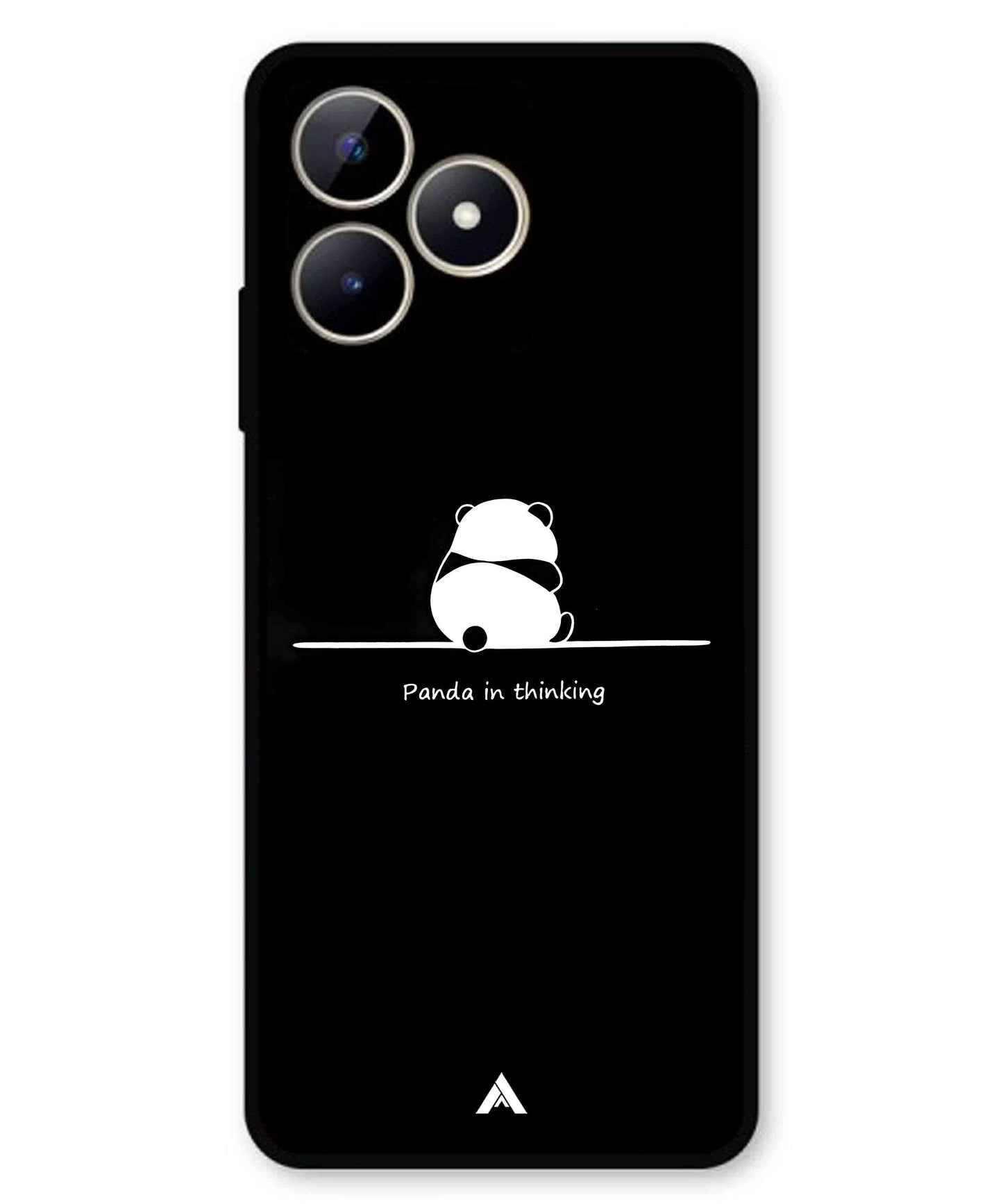 Thinking Panda Metal Back Cover Phone Case for Realme C53
