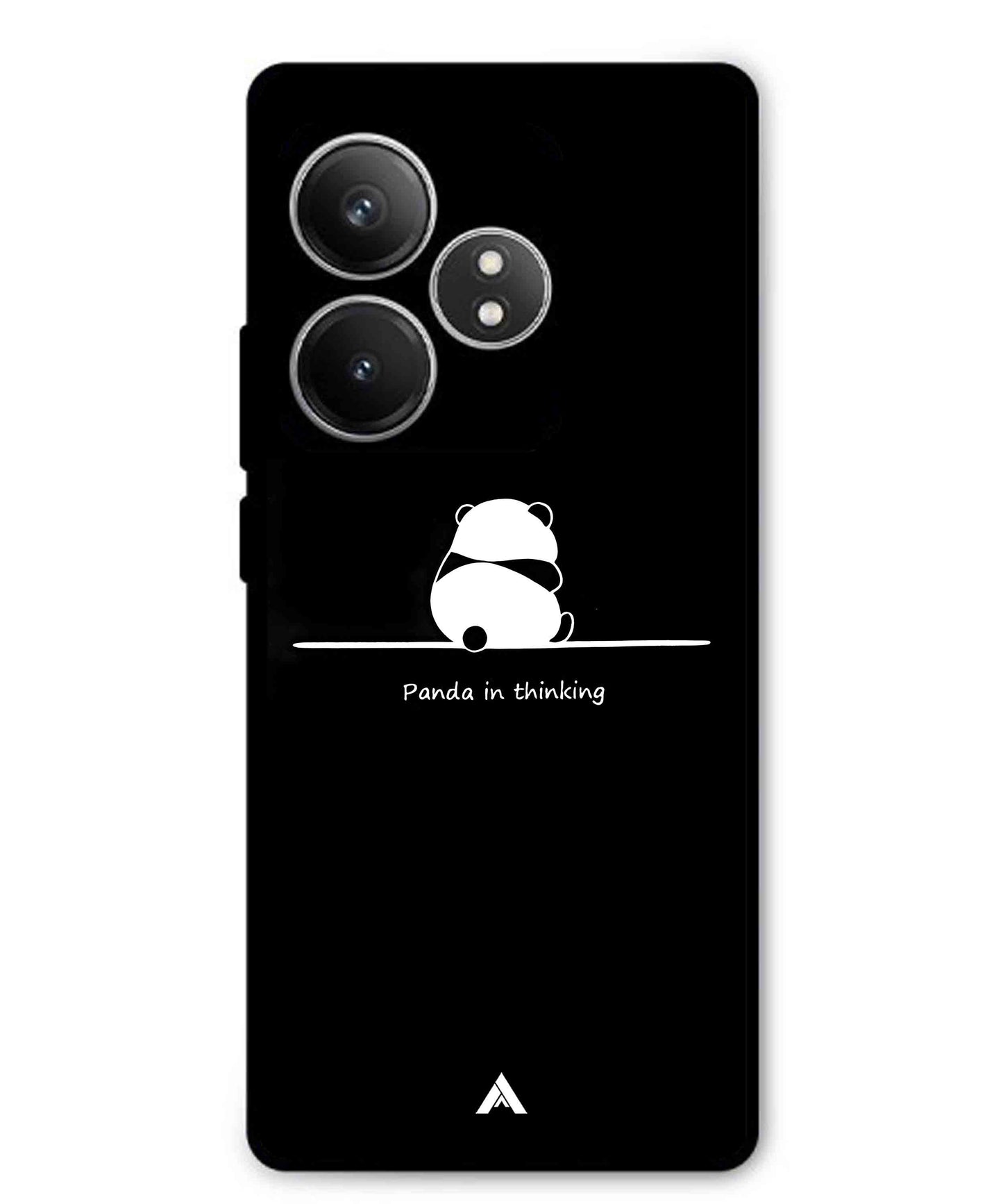 Thinking Panda Metal Back Cover Phone Case for Realme GT 6T