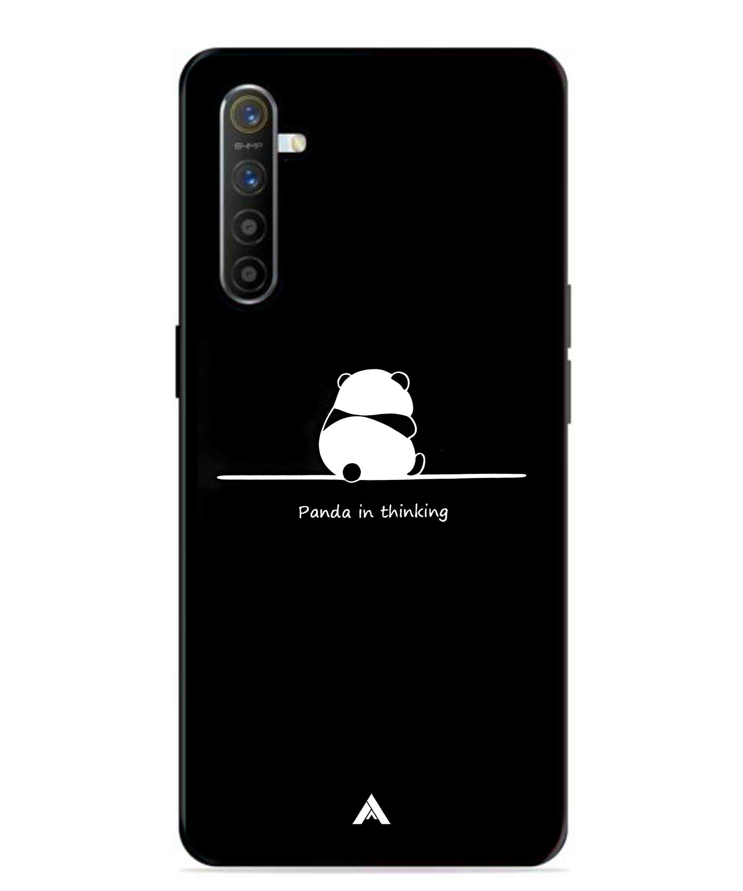 Thinking Panda Metal Back Cover Phone Case for Realme XT