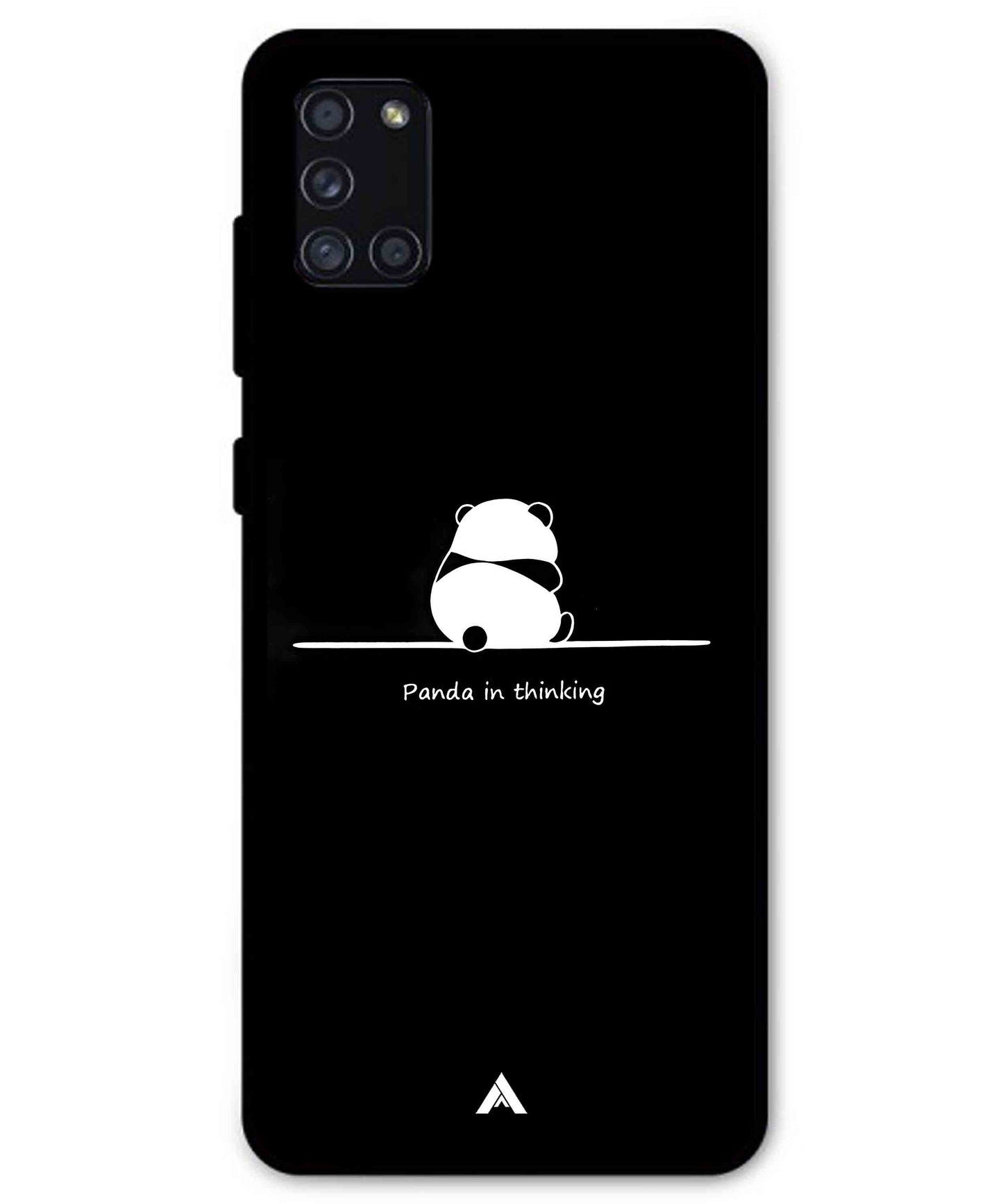 Thinking Panda Metal Back Cover Phone Case for Samsung Galaxy A31