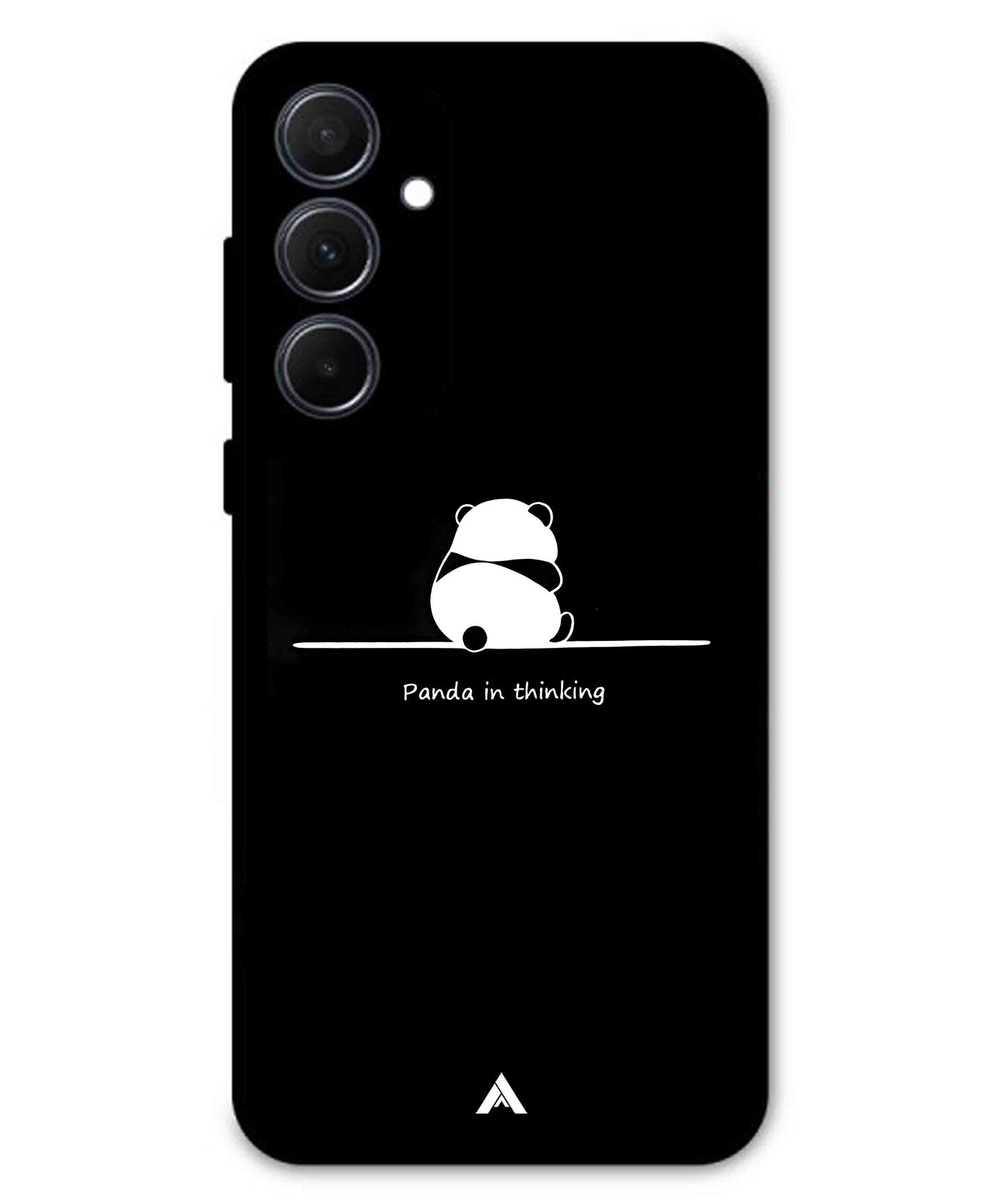 Thinking Panda Metal Back Cover Phone Case for Samsung Galaxy A35