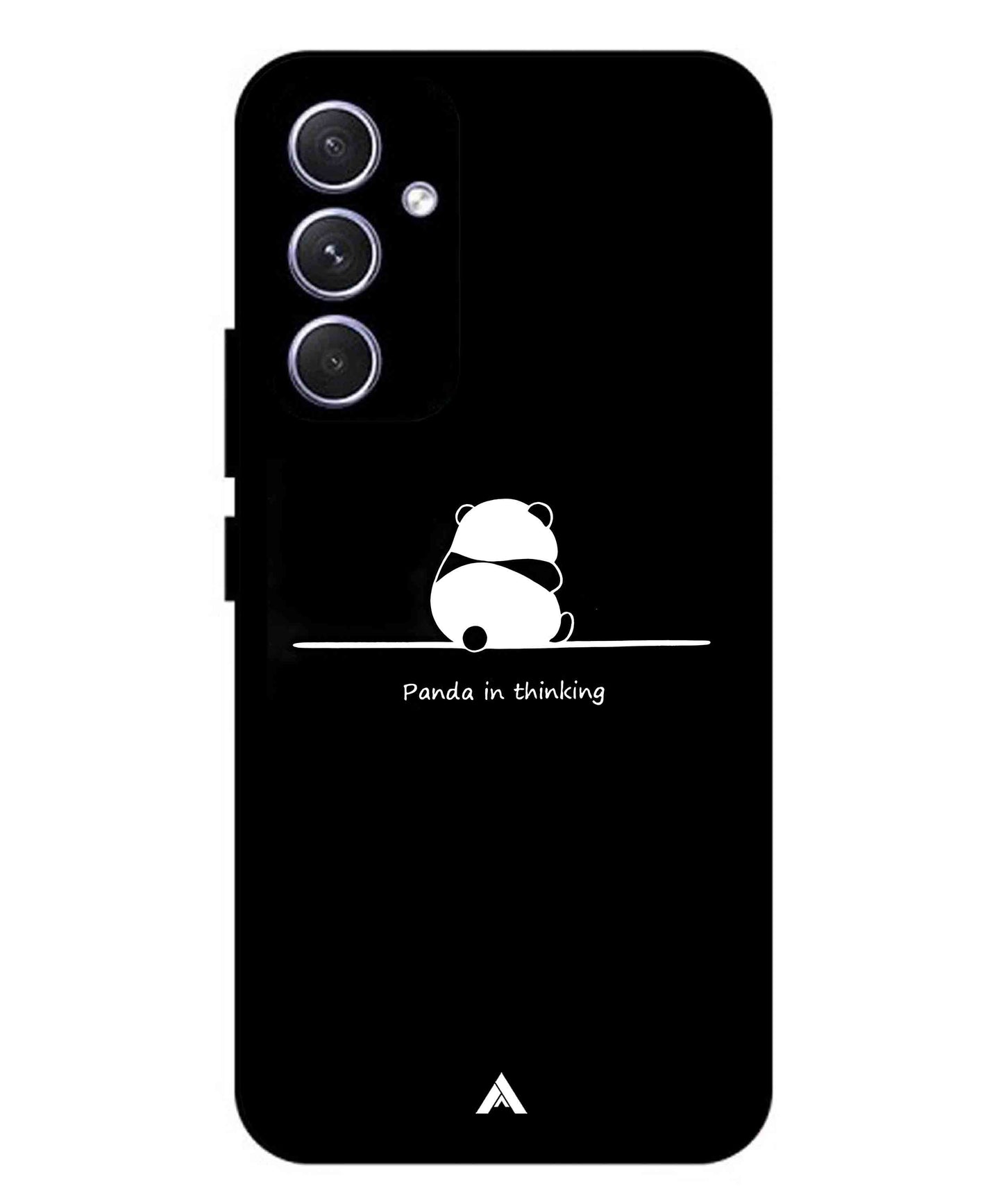 Thinking Panda Metal Back Cover Phone Case for Samsung Galaxy A55