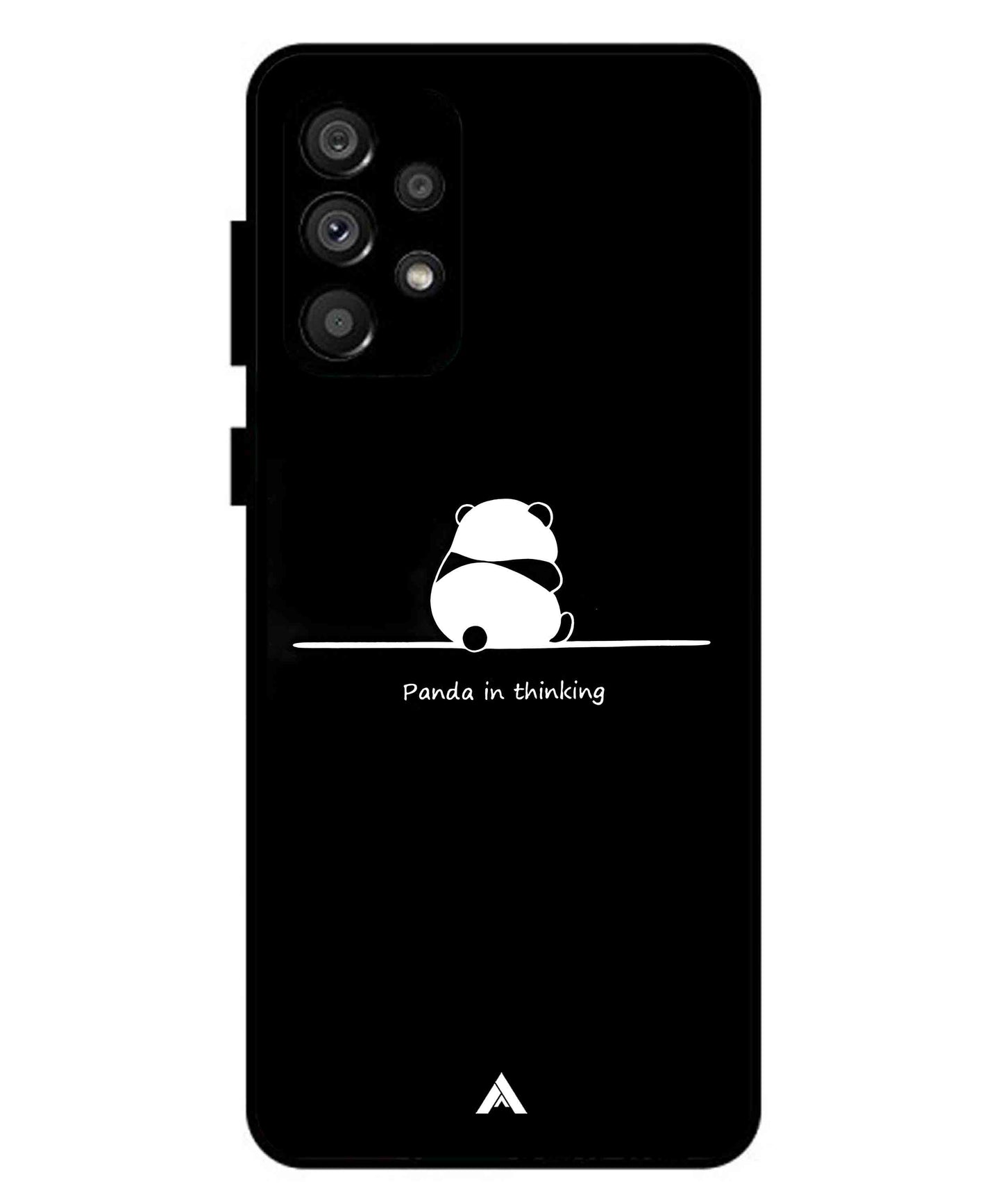 Thinking Panda Metal Back Cover Phone Case for Samsung Galaxy A73