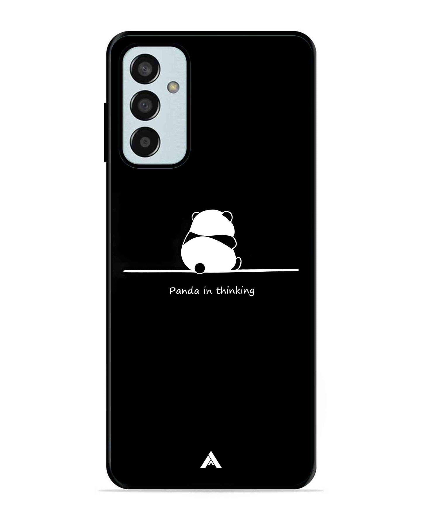 Thinking Panda Metal Back Cover Phone Case for Samsung Galaxy M13 4G