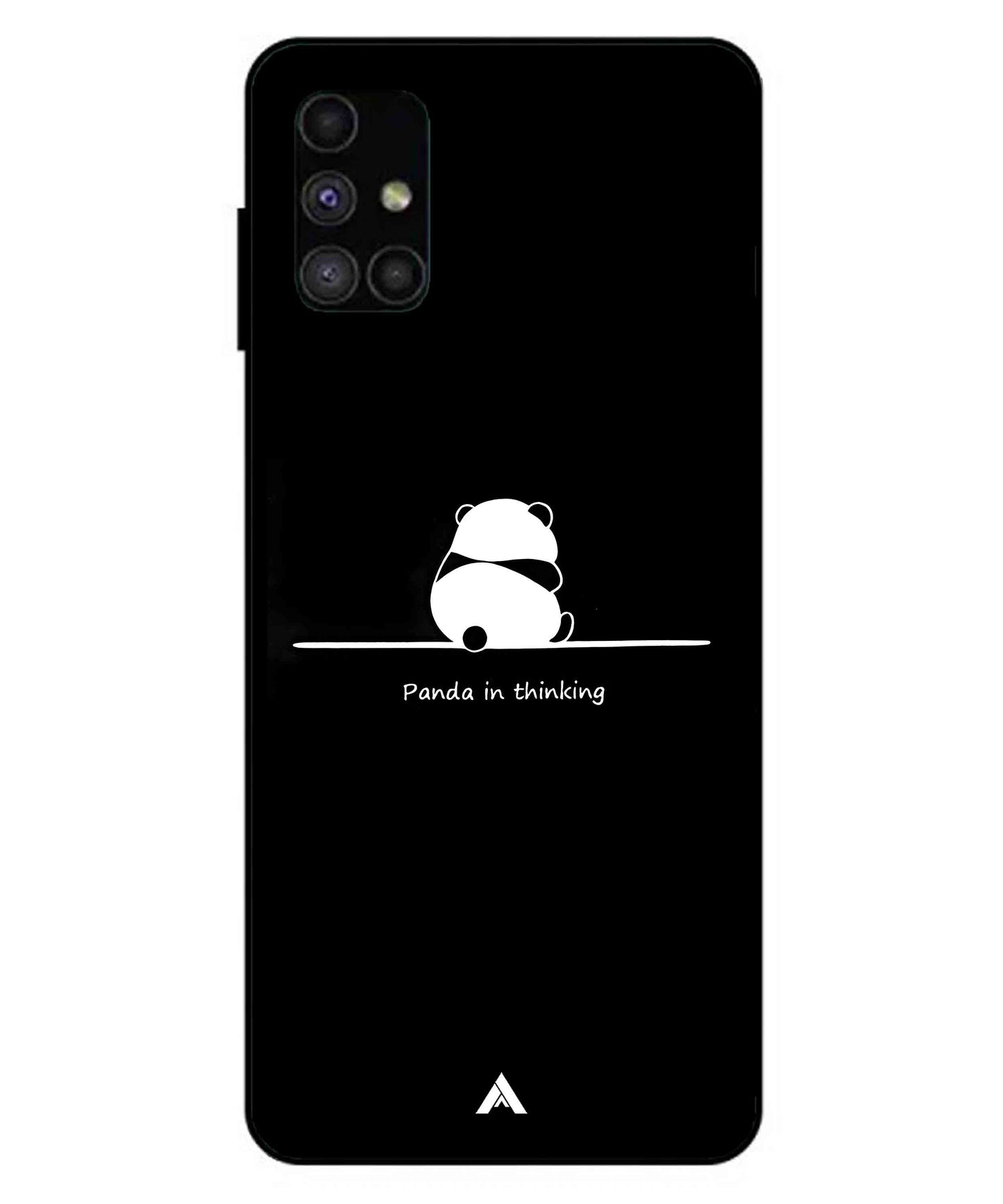 Thinking Panda Metal Back Cover Phone Case for Samsung Galaxy M51