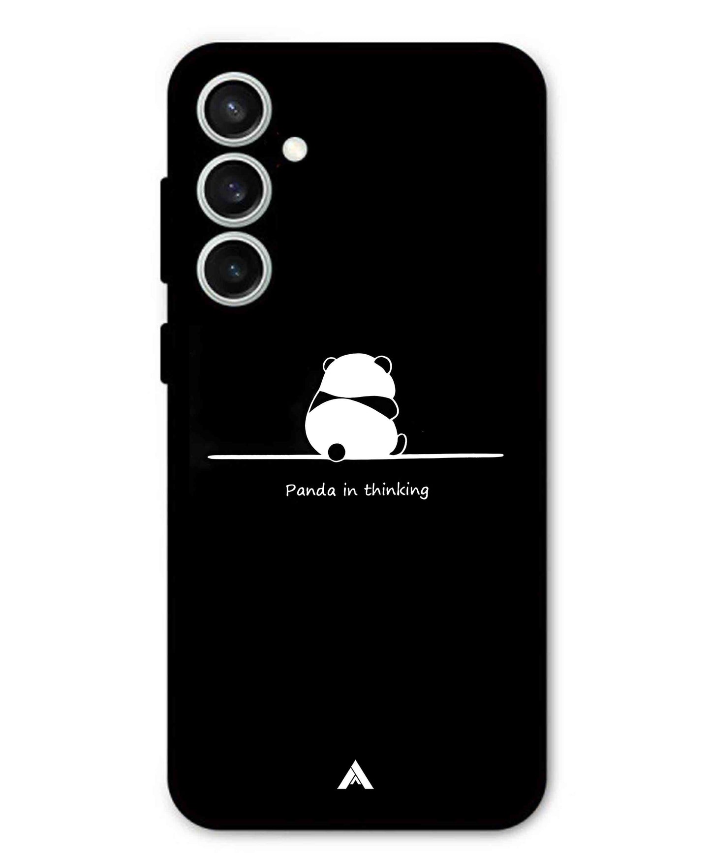 Thinking Panda Metal Back Cover Phone Case for Samsung Galaxy S23 Fe