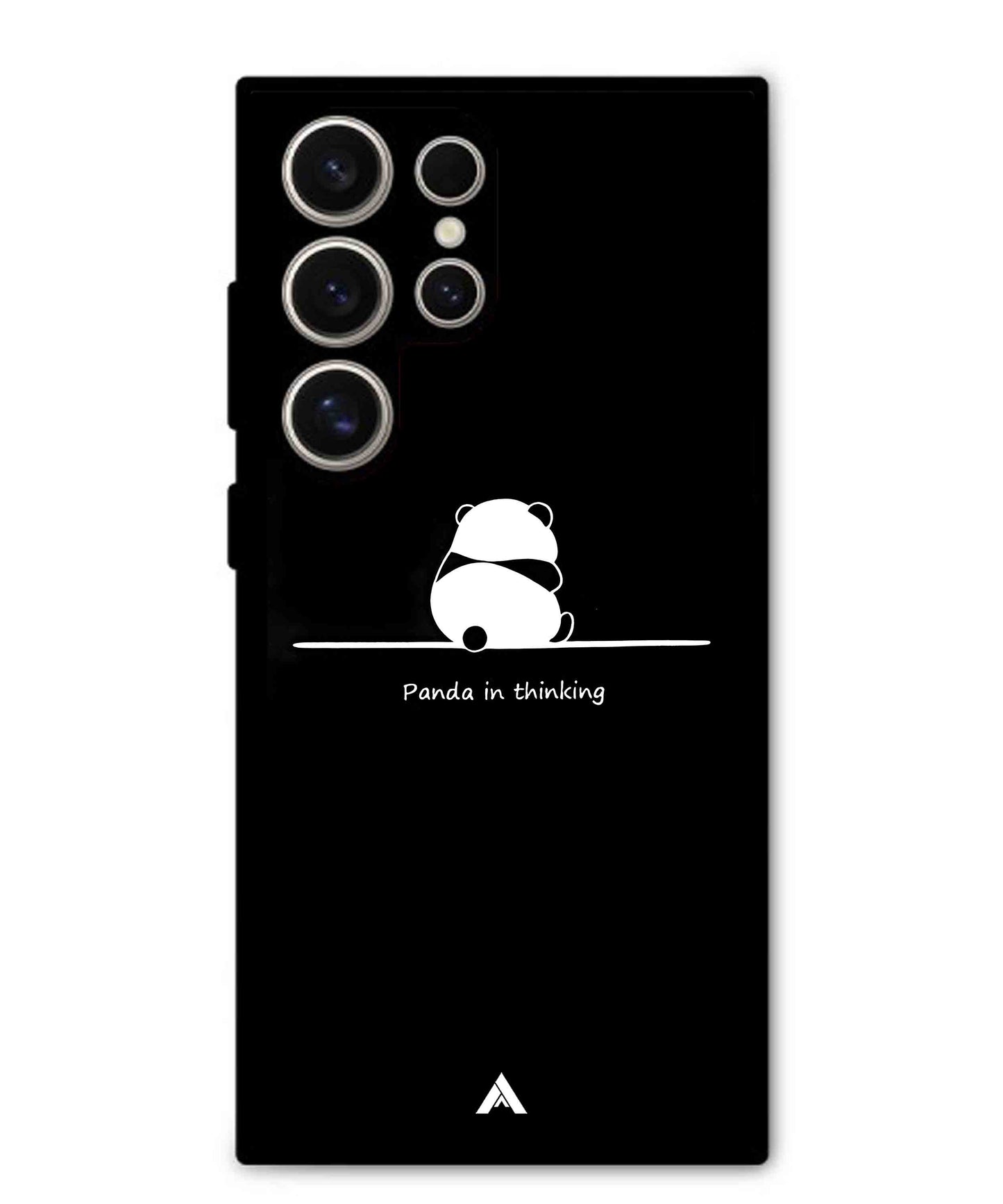 Thinking Panda Metal Back Cover Phone Case for Samsung Galaxy S24 Ultra
