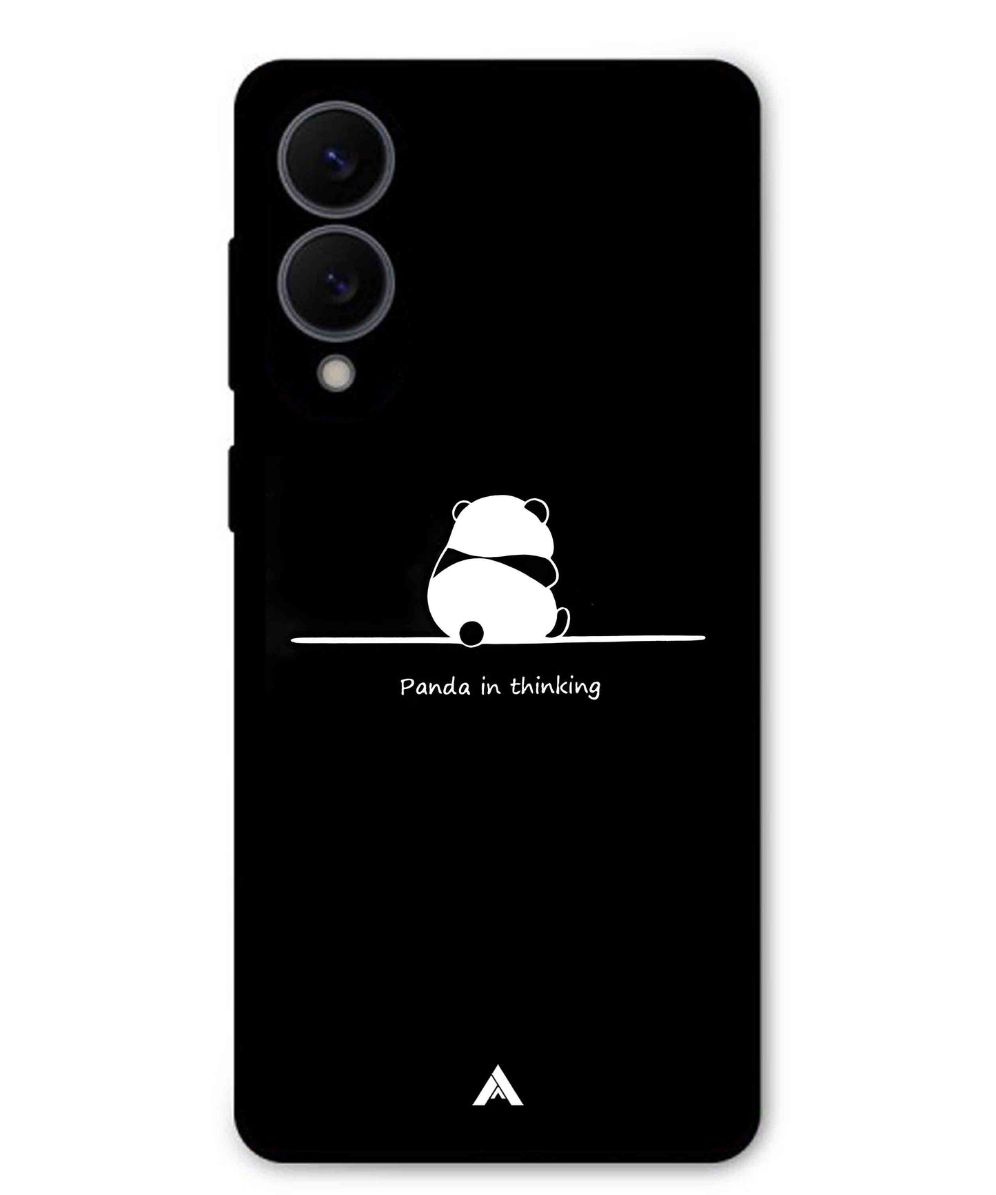 Thinking Panda Metal Back Cover Phone Case for Samsung Galaxy S25 Edge