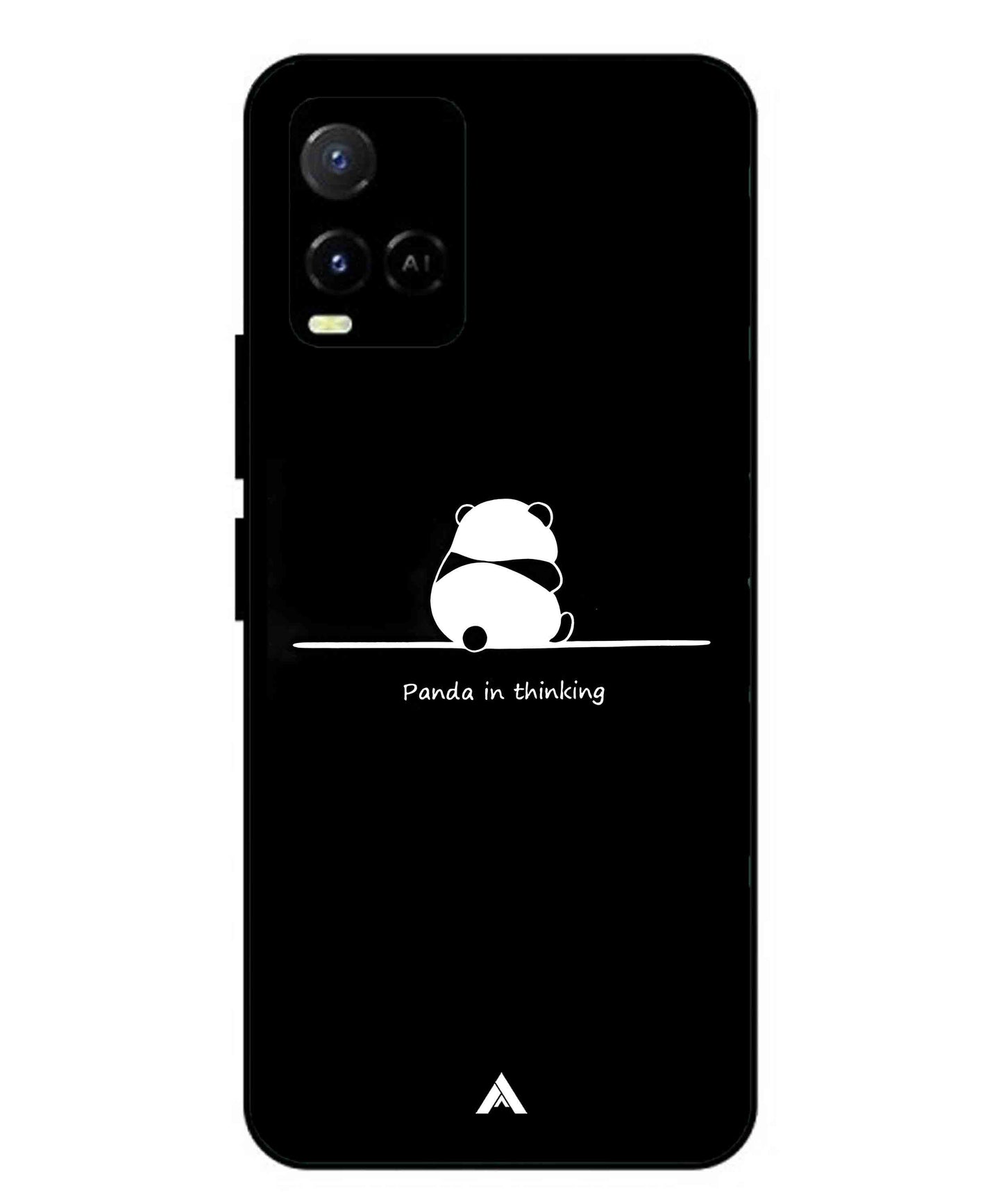 Thinking Panda Metal Back Cover Phone Case for Vivo Y36