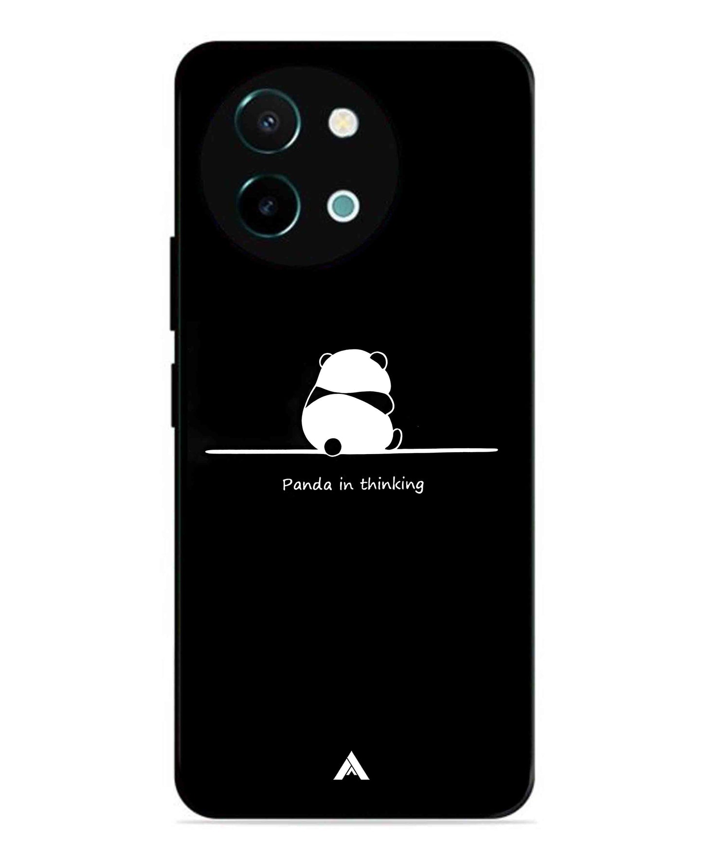 Thinking Panda Metal Back Cover Phone Case for Vivo Y38