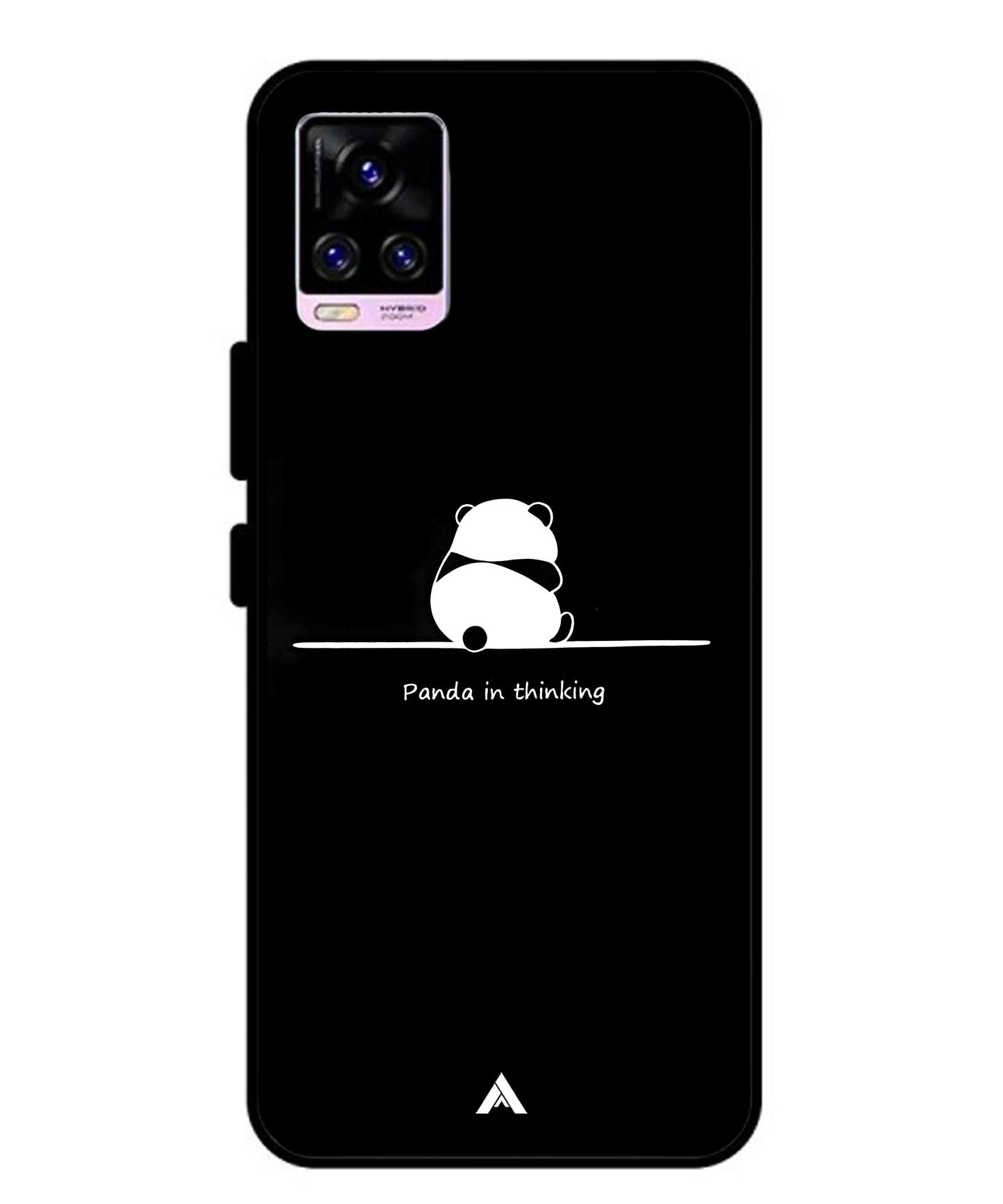 Thinking Panda Metal Back Cover Phone Case for Vivo v20 Pro