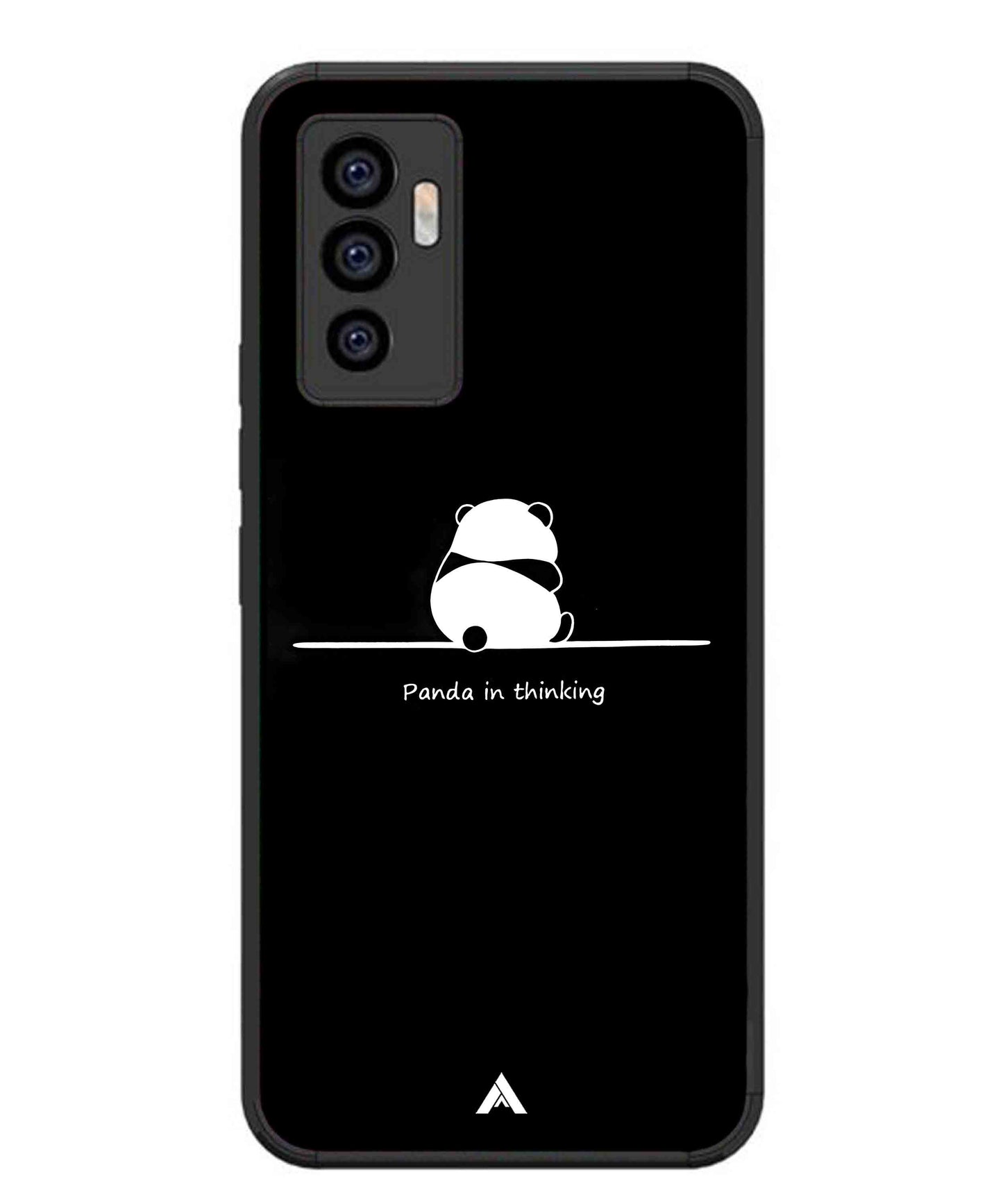 Thinking Panda Metal Back Cover Phone Case for Vivo v23e