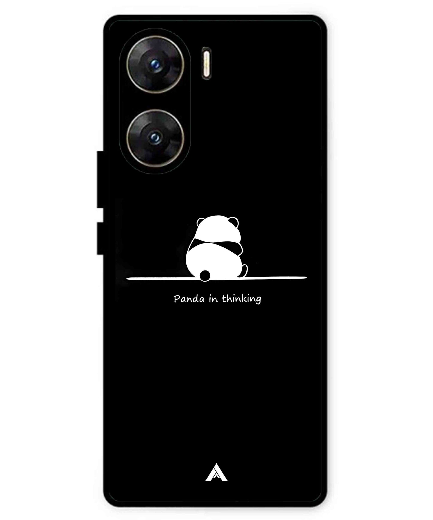 Thinking Panda Metal Back Cover Phone Case for Vivo v29e
