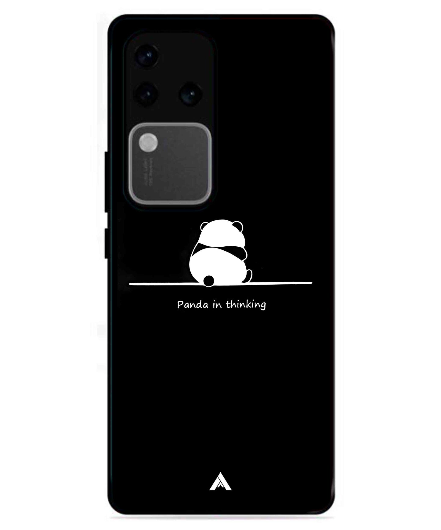 Thinking Panda Metal Back Cover Phone Case for Vivo v30 Pro