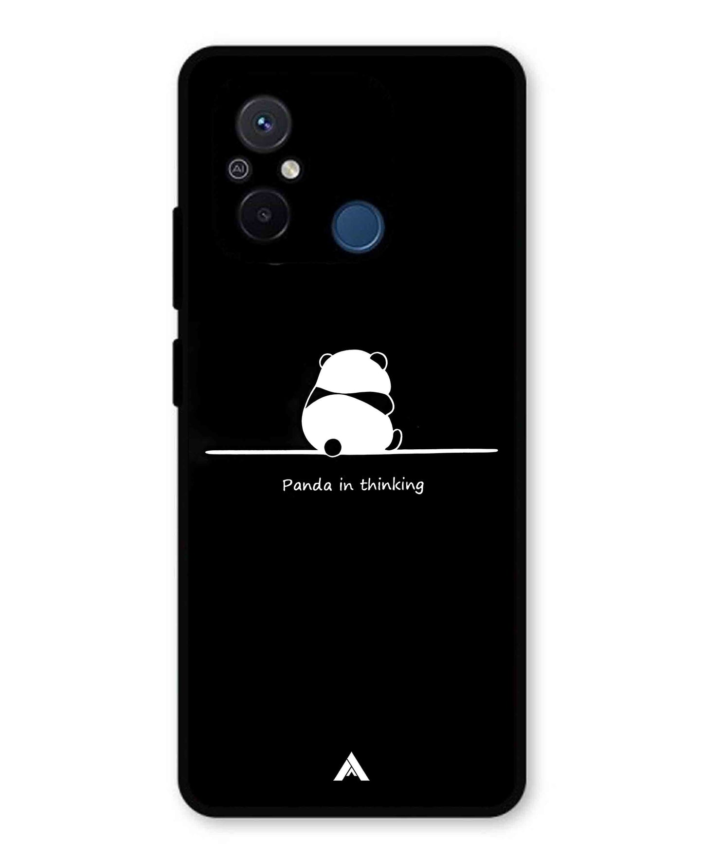 Thinking Panda Metal Back Cover Phone Case for Xiaomi Redmi 12C