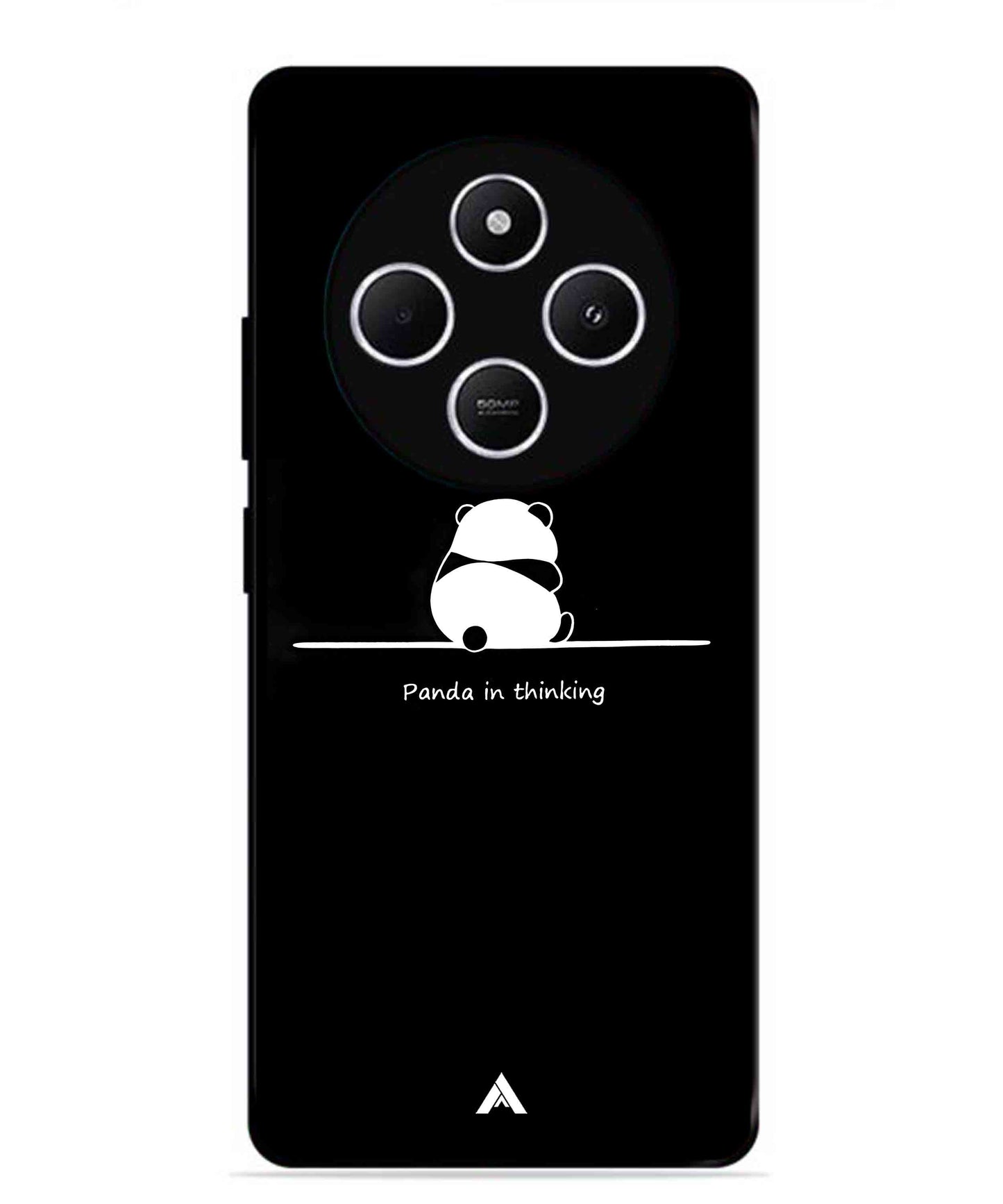 Thinking Panda Metal Back Cover Phone Case for Xiaomi Redmi 14C