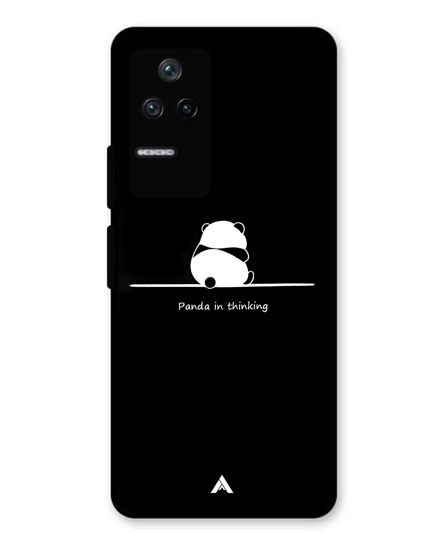Thinking Panda Metal Back Cover Phone Case for Xiaomi Redmi K40s