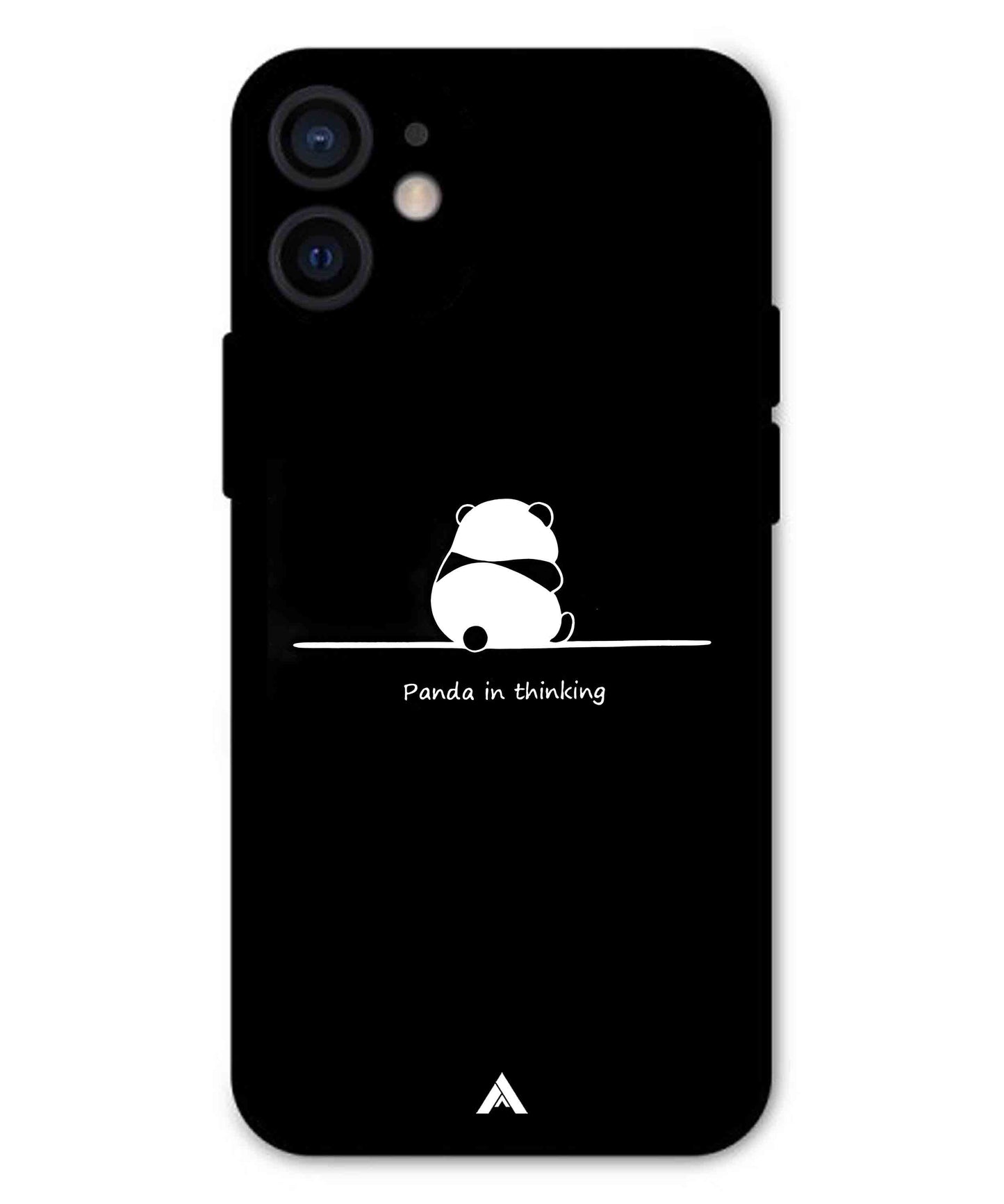 Thinking Panda Metal Back Cover Phone Case for iPhone 13 Mini