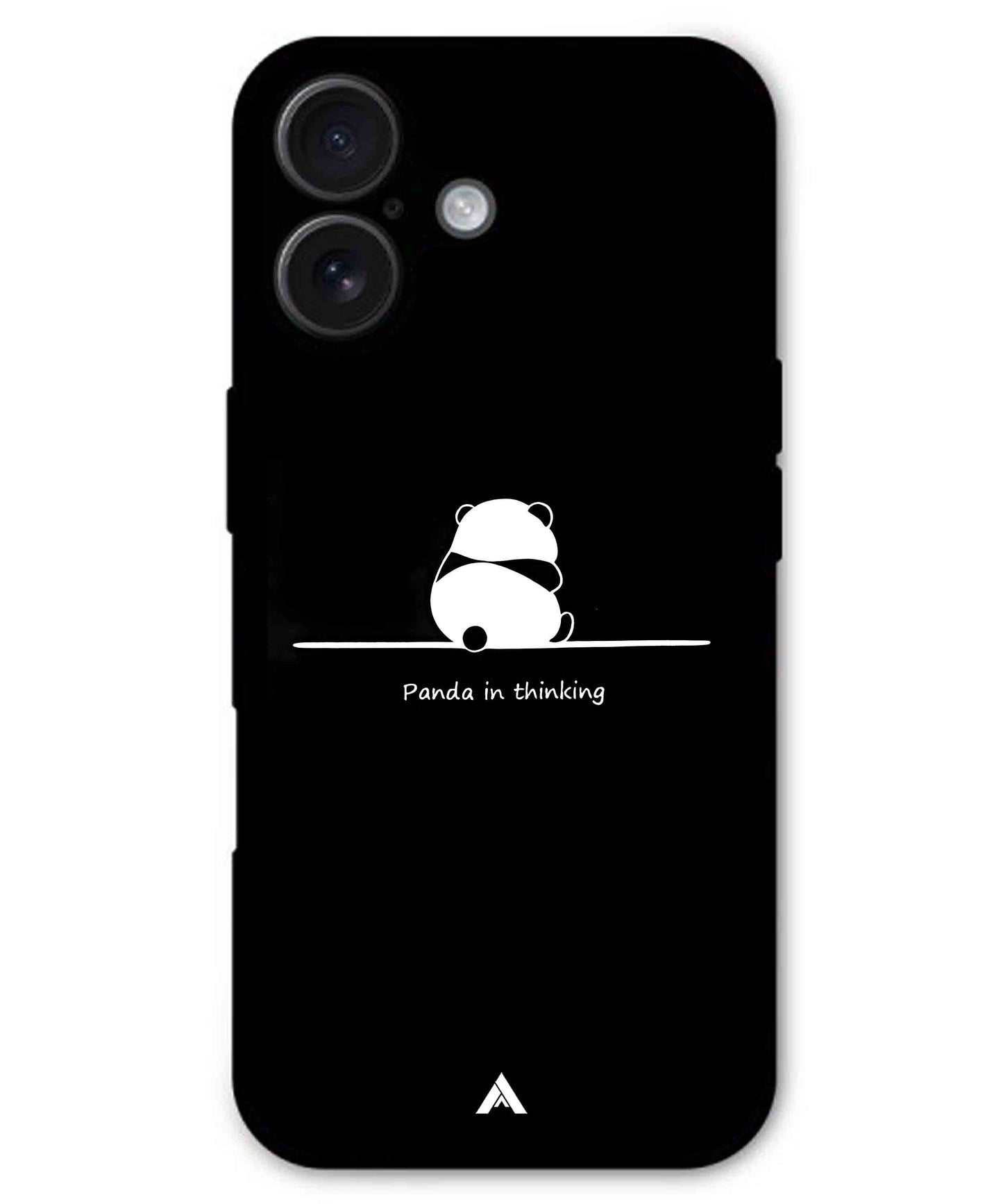 Thinking Panda Metal Back Cover Phone Case for iPhone 16