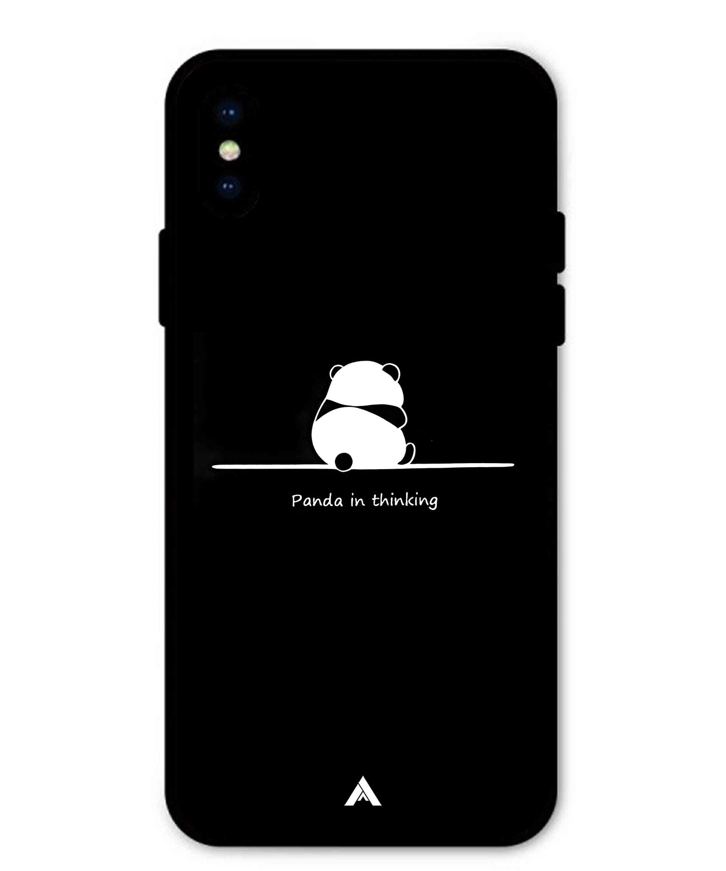 Thinking Panda Metal Back Cover Phone Case for iPhone X