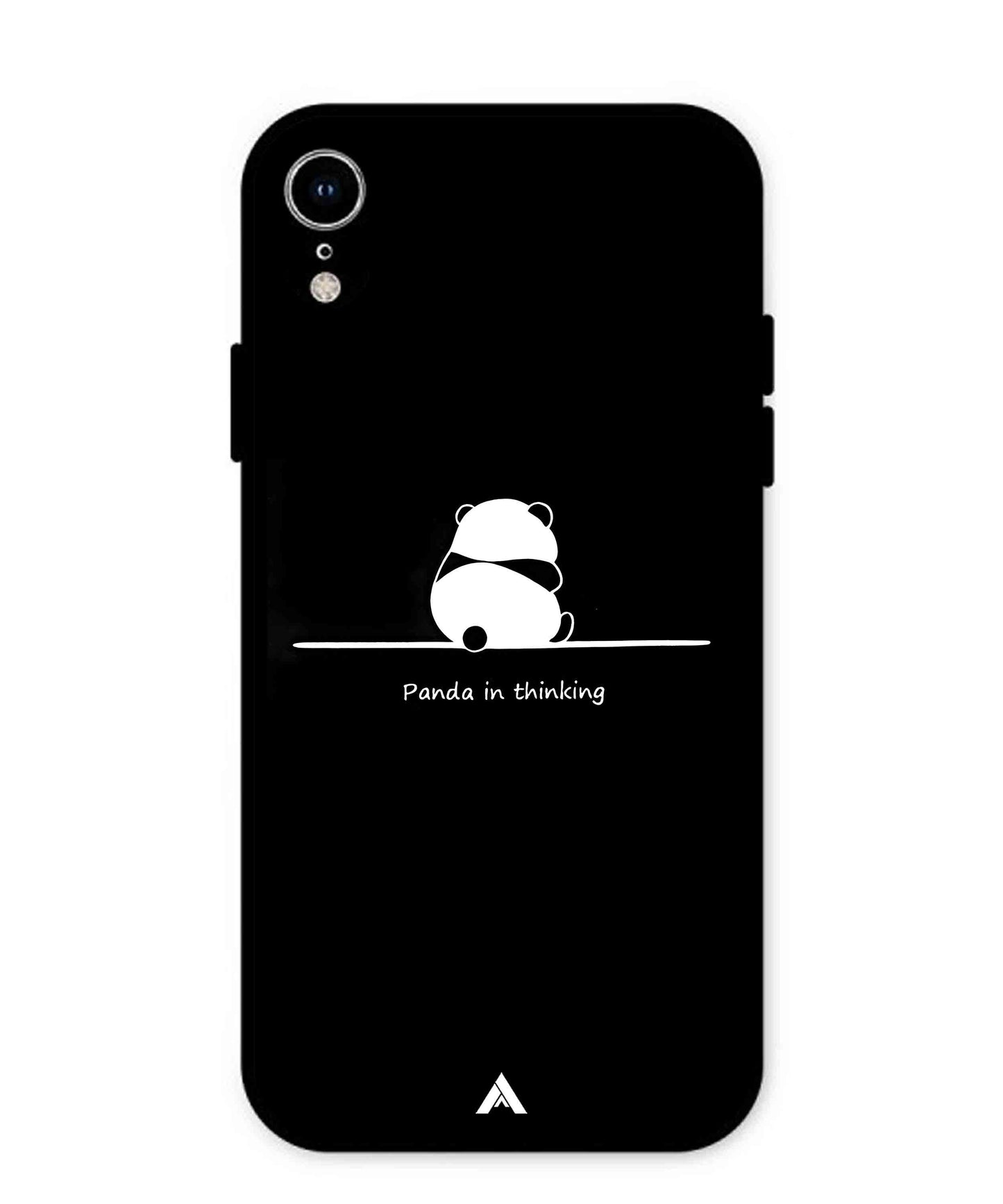 Thinking Panda Metal Back Cover Phone Case for iPhone Xr