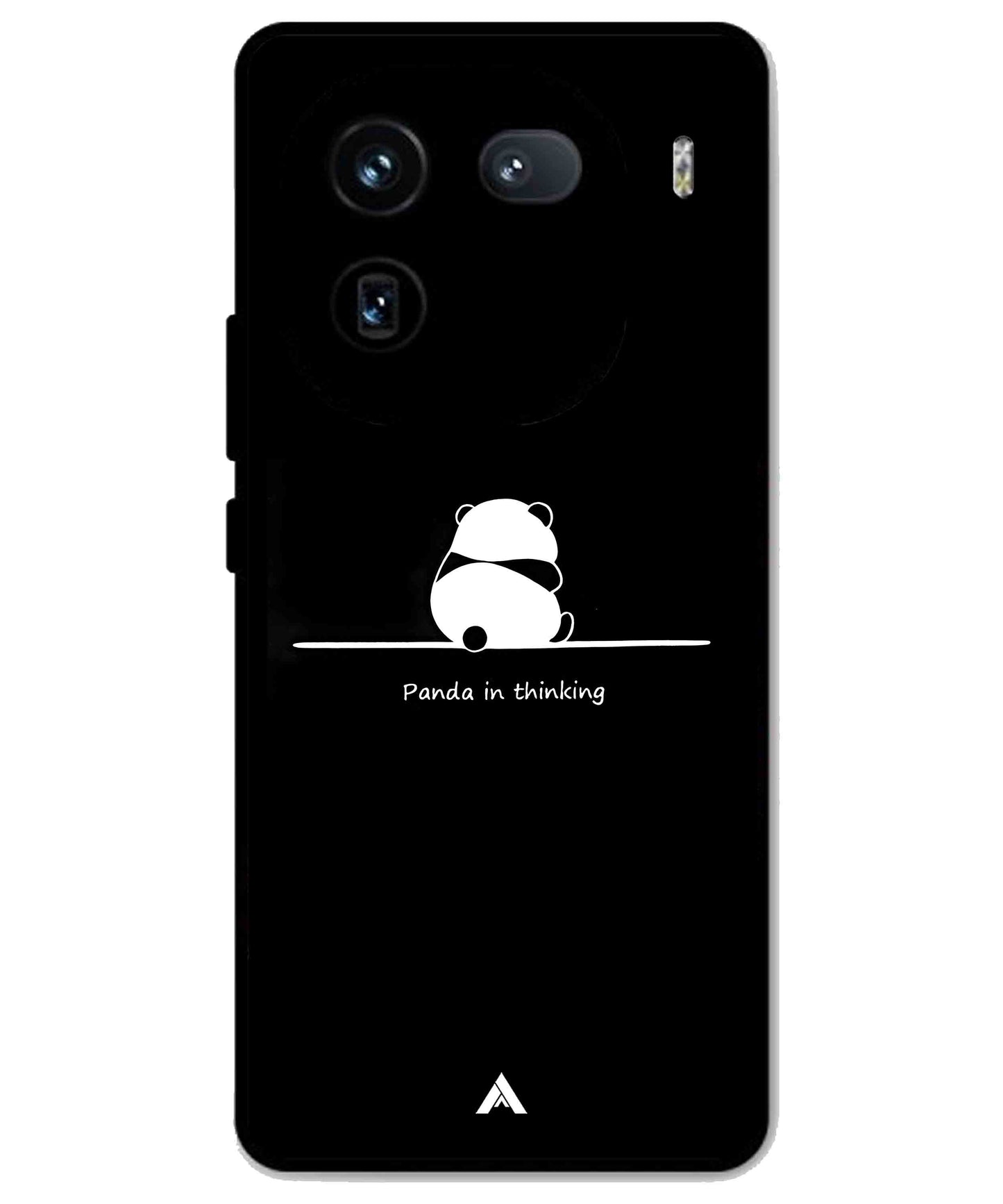 Thinking Panda Metal Back Cover Phone Case for iQOO 12
