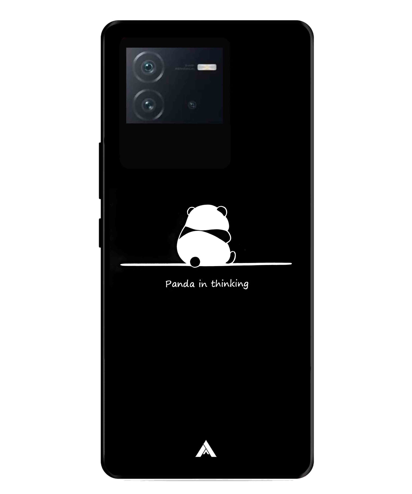 Thinking Panda Metal Back Cover Phone Case for iQOO Neo 6