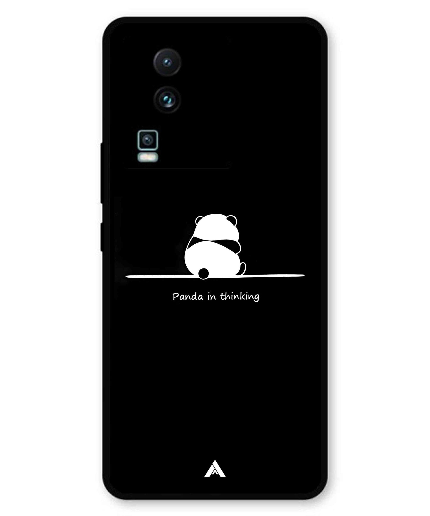 Thinking Panda Metal Back Cover Phone Case for iQOO Neo 7 Pro