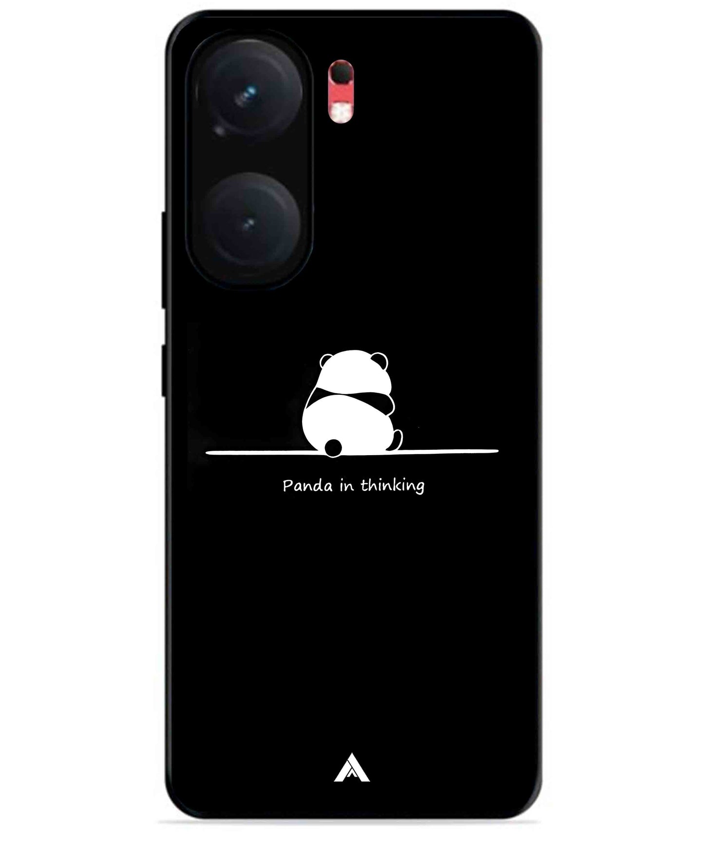 Thinking Panda Metal Back Cover Phone Case for iQOO Neo 9 Pro