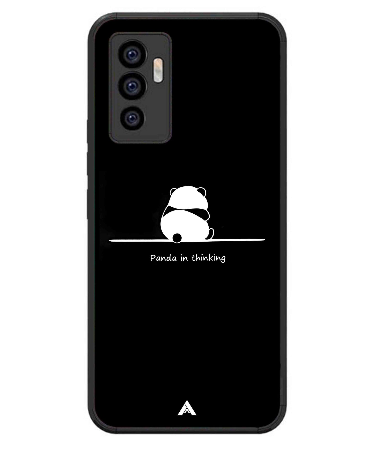 Thinking Panda Metal Back Cover Phone Case for iQOO Z6