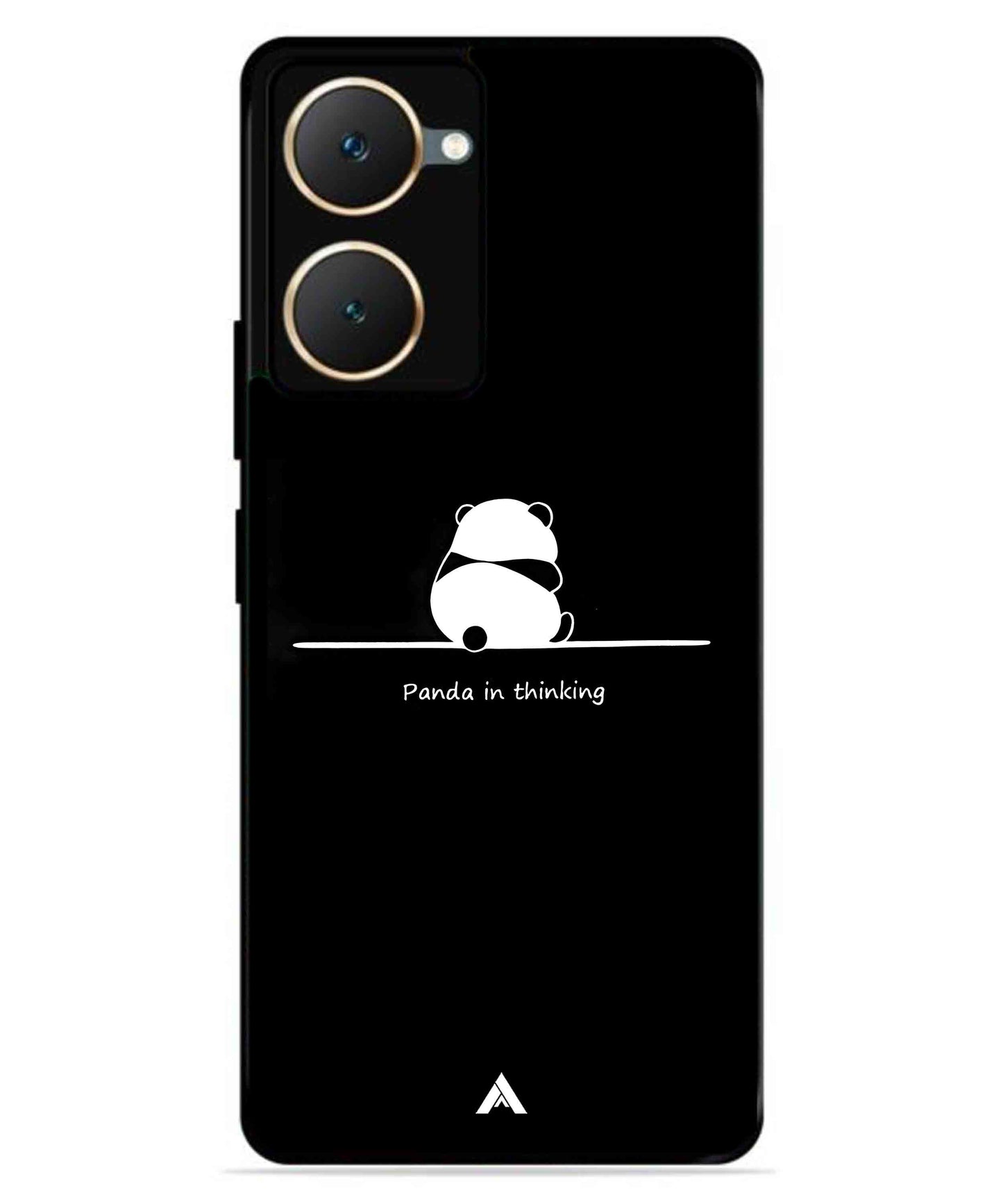 Thinking Panda Metal Back Cover Phone Case for iQOO Z9 Lite