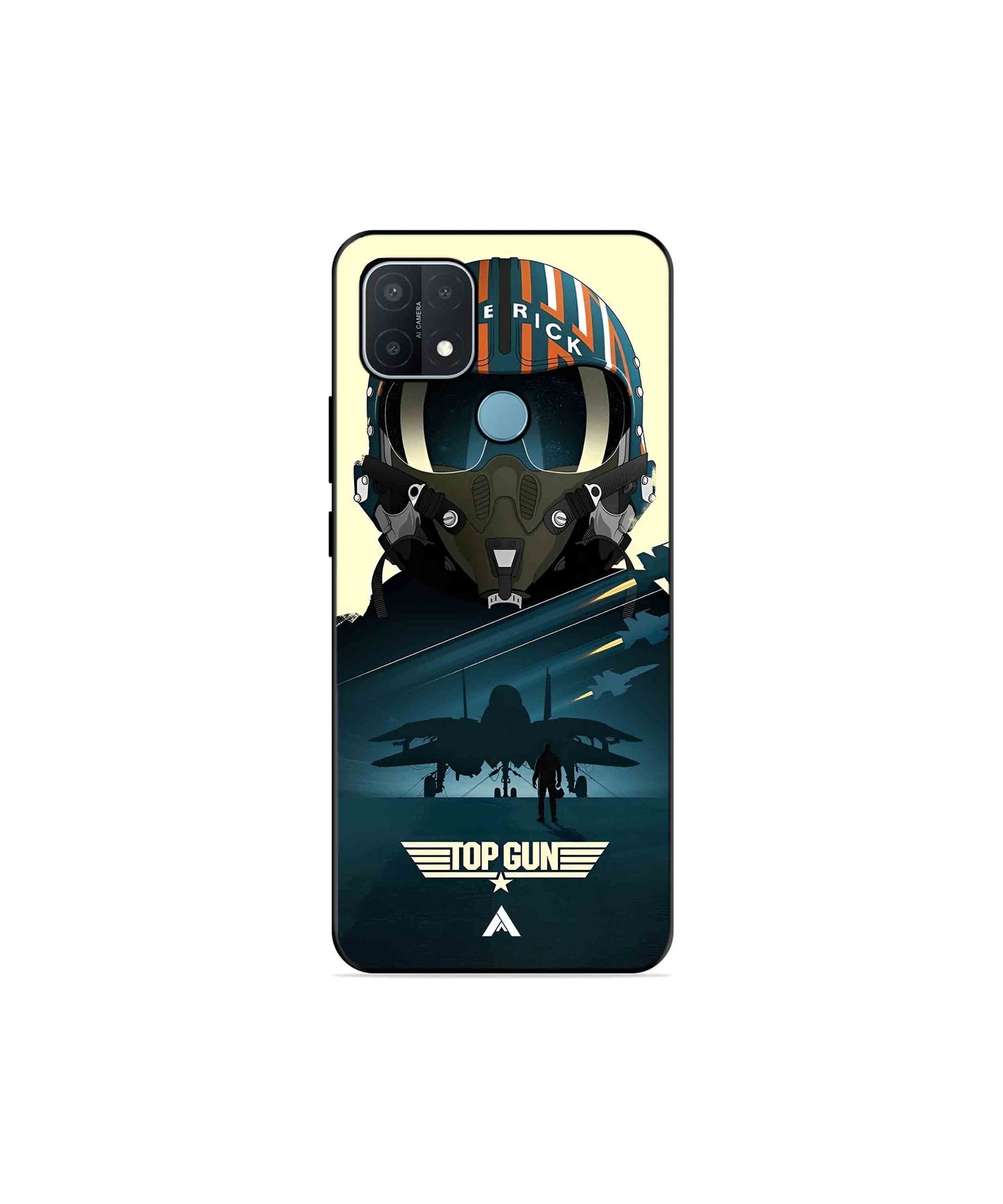 Top Gun Navy Metal Back Cover Phone Case for OPPO A15