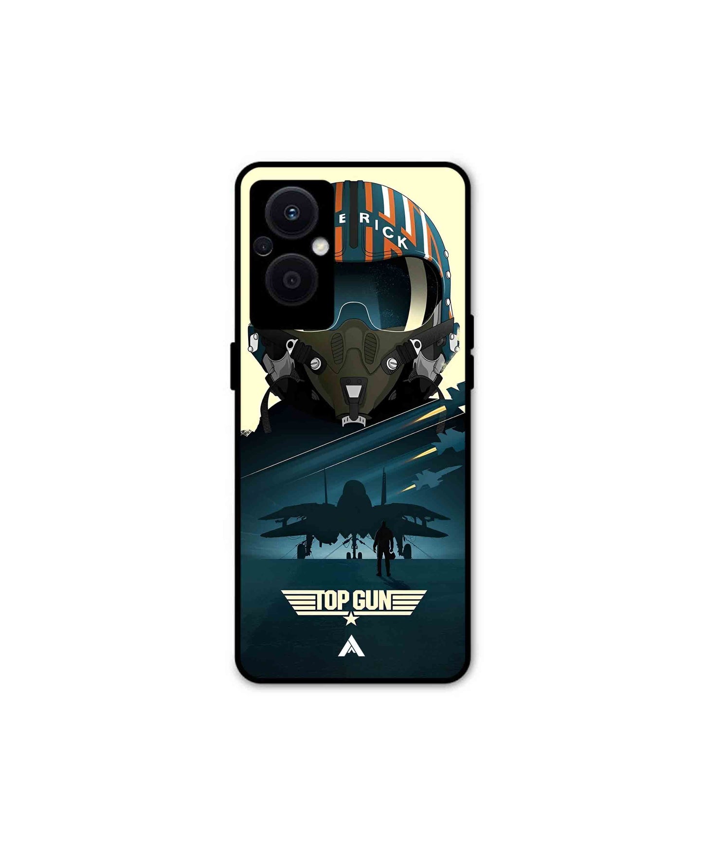 Top Gun Navy Metal Back Cover Phone Case for Oppo F21 Pro 5G