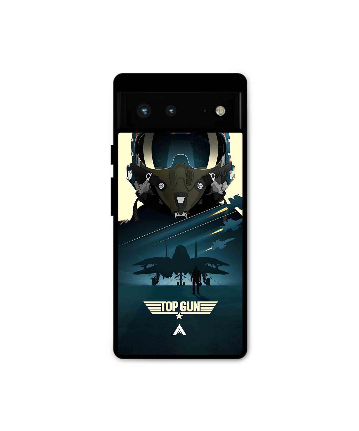 Top Gun Navy Metal Back Cover Phone Case for Pixel 6A