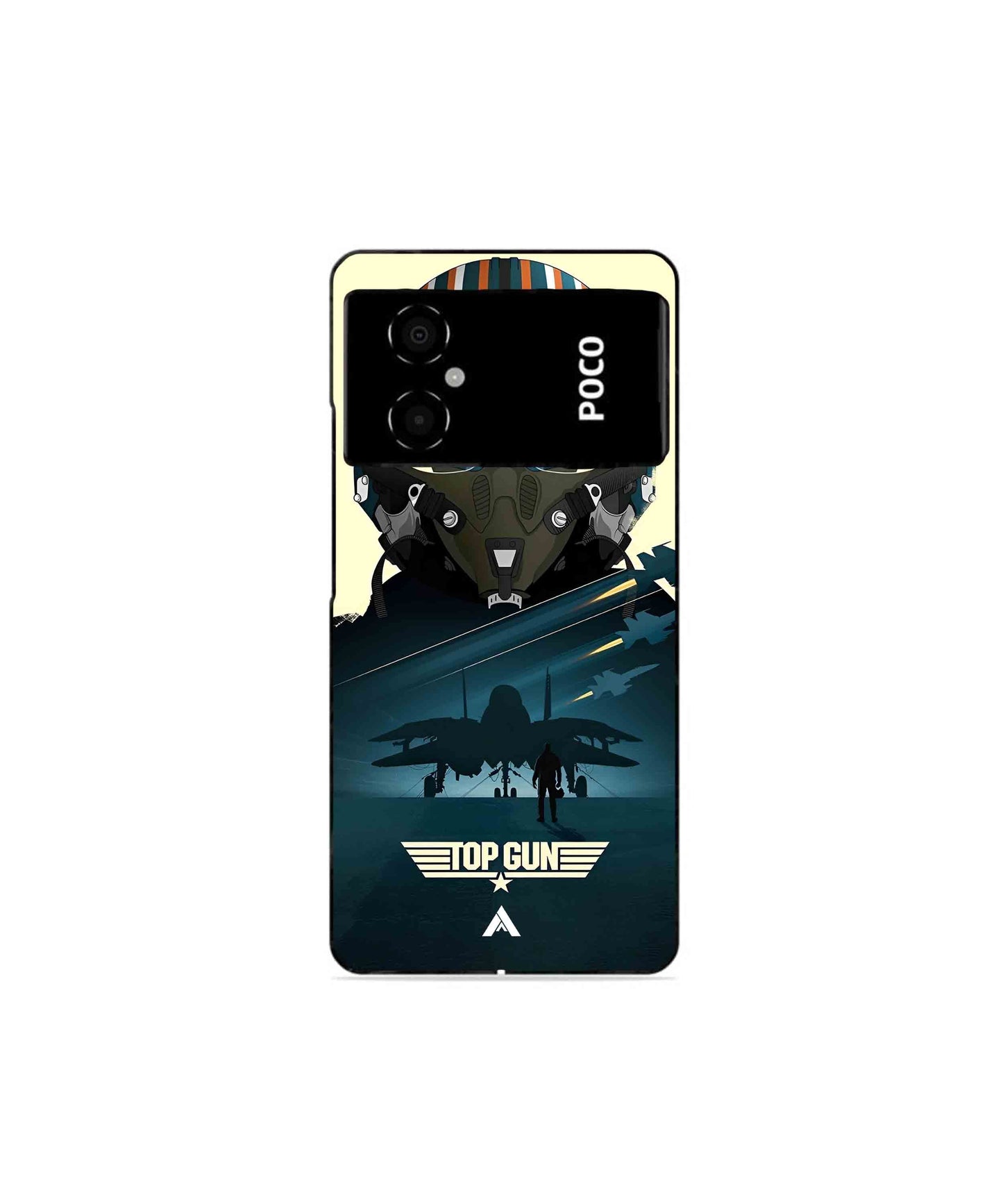 Top Gun Navy Metal Back Cover Phone Case for Poco M4 5G