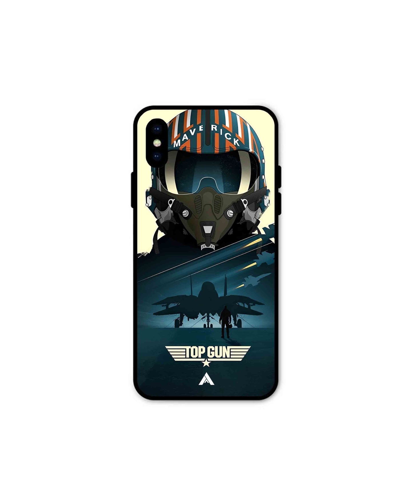 Top Gun Navy Metal Back Cover Phone Case for iPhone X